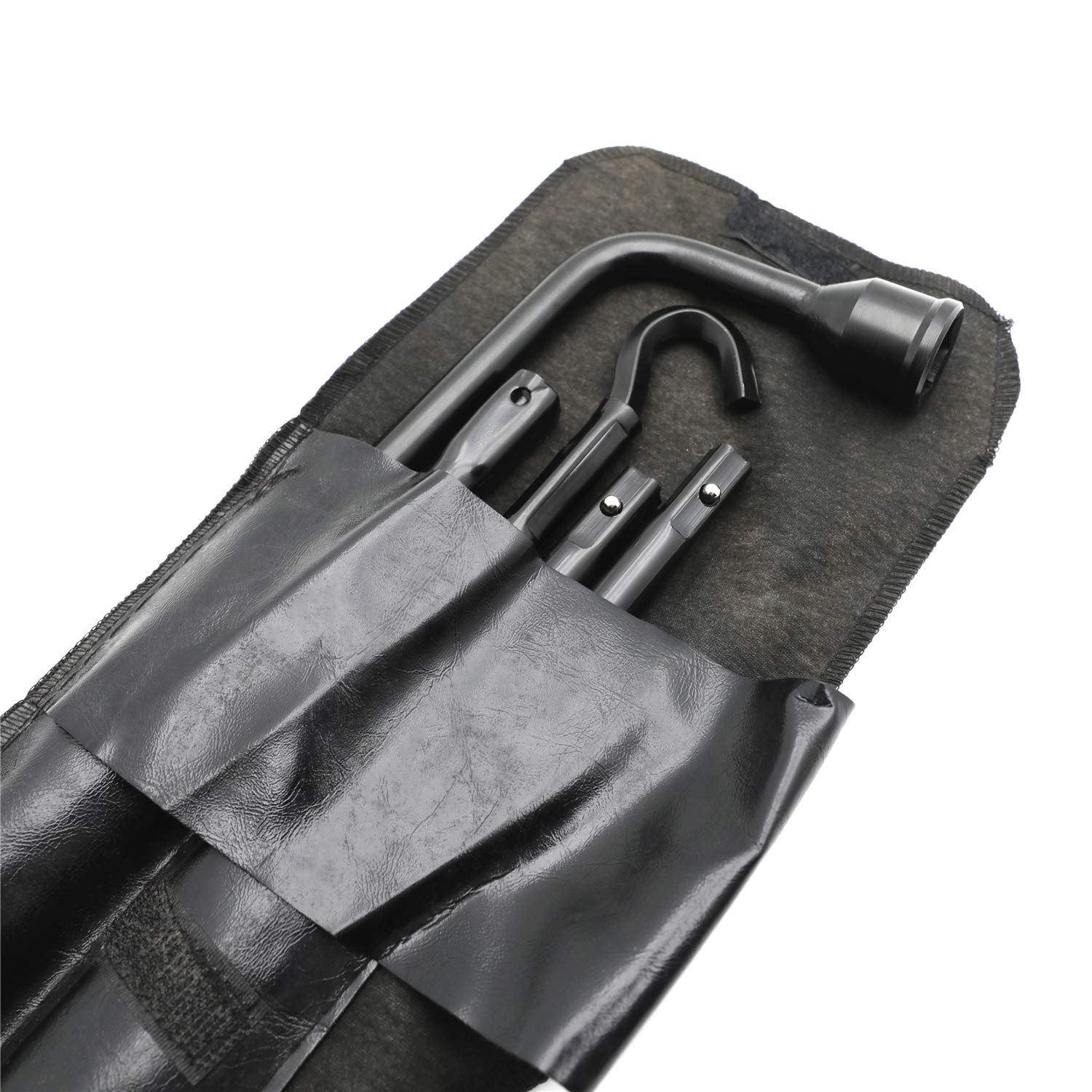 Httmt- Black Spare Tire Lug Wrench Kit Compatible With Ram 1500 2002-2015 Pickup Repair Change Tool Kit [P/N: Et-Car-Tire001-Bk]