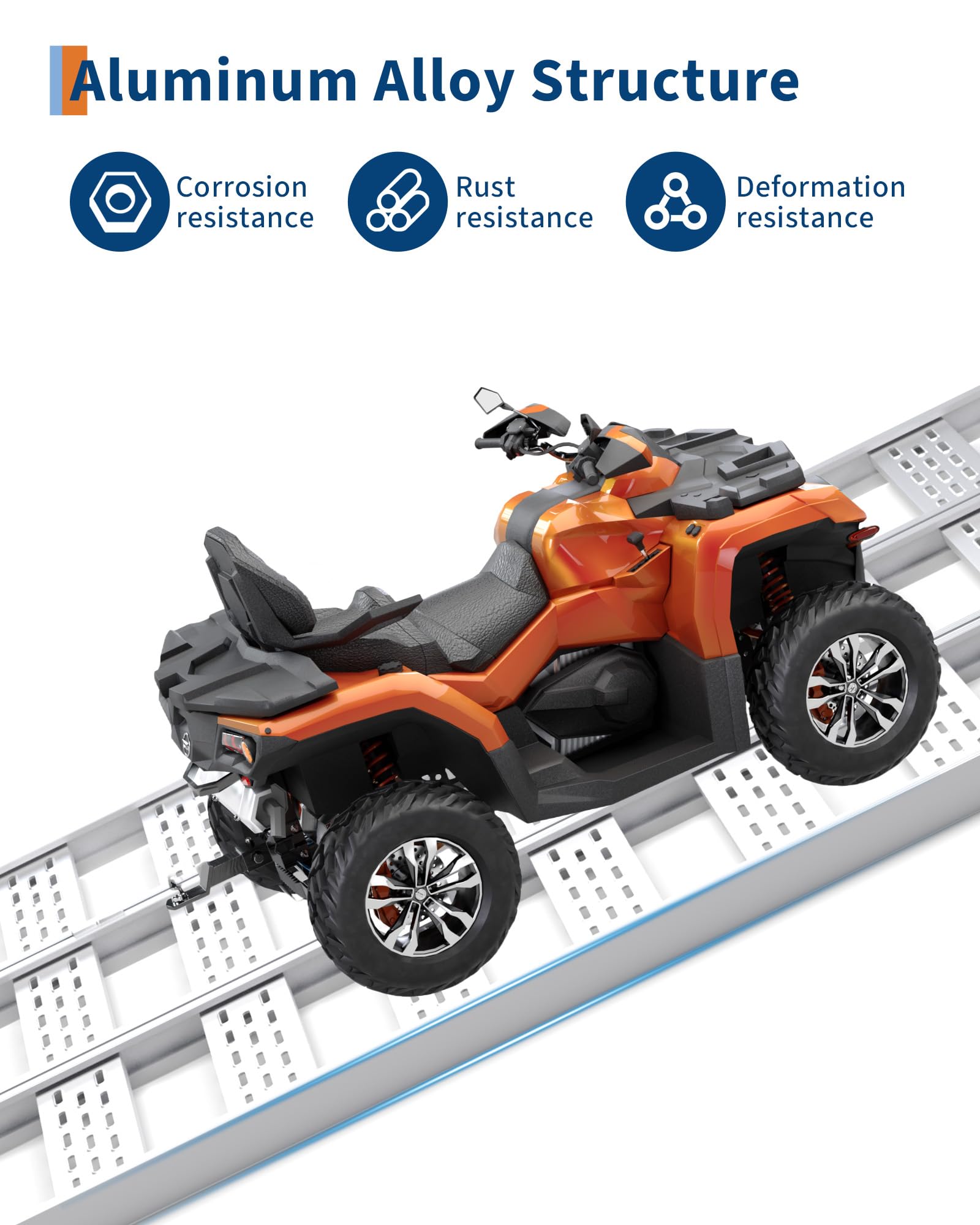 Ramps for Pickup Trucks, GarveeTech Aluminum ATV Ramps 1500 LBS Capacity, Tri-Fold Motorcycle Powersports Loading Ramps with Loa