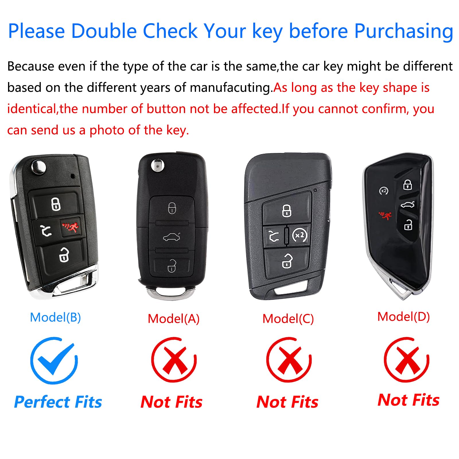 Ocezbiis For Volkswagen Key Fob Cover,Keychain,Zinc Alloy Protection Car Key Case For Atlas Jetta Golf Alltrack Passat Tiguan Gt