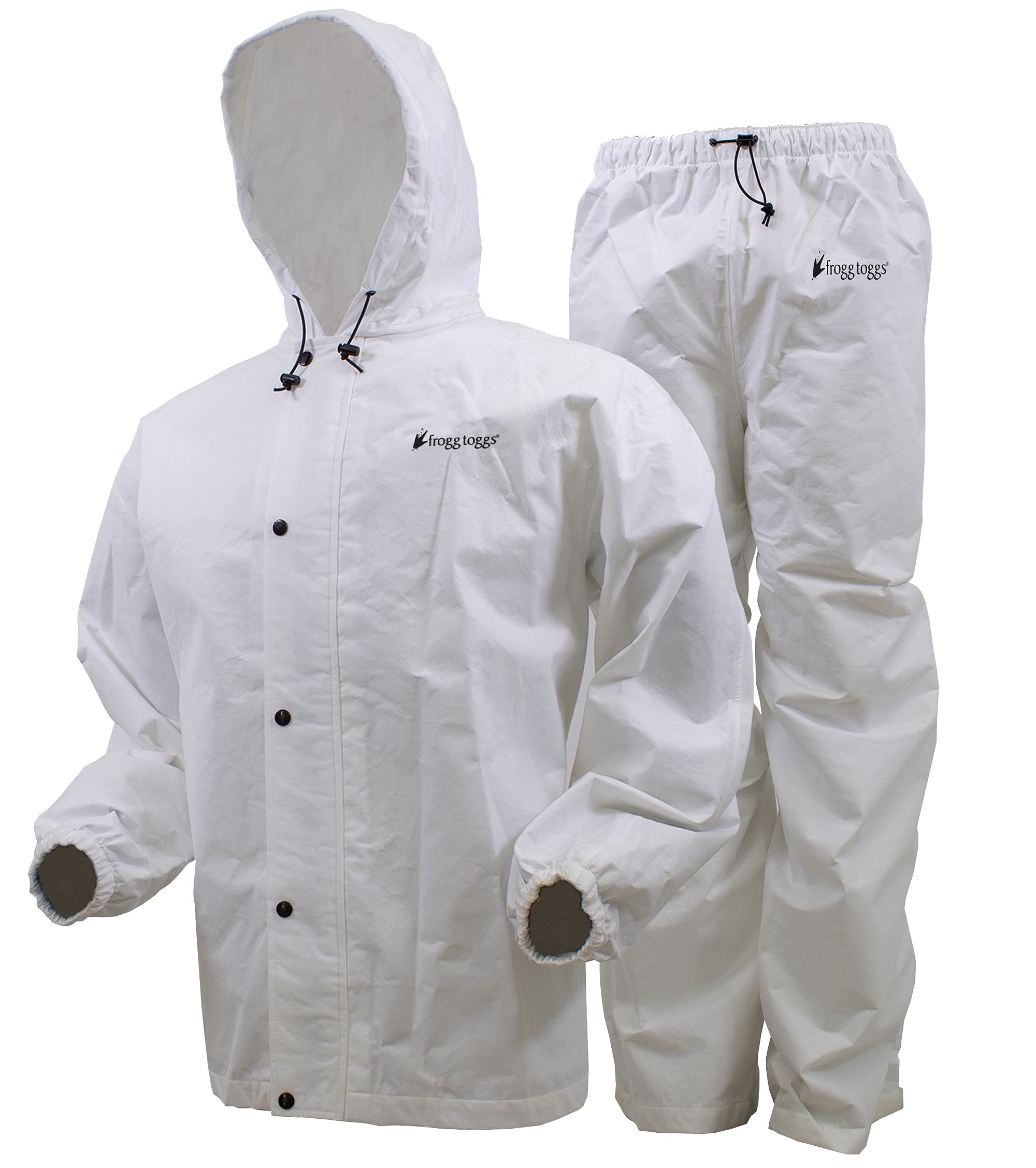 Frogg Toggs Men'S Standard Classic All-Sport Waterproof Breathable Rain Suit, White, Large