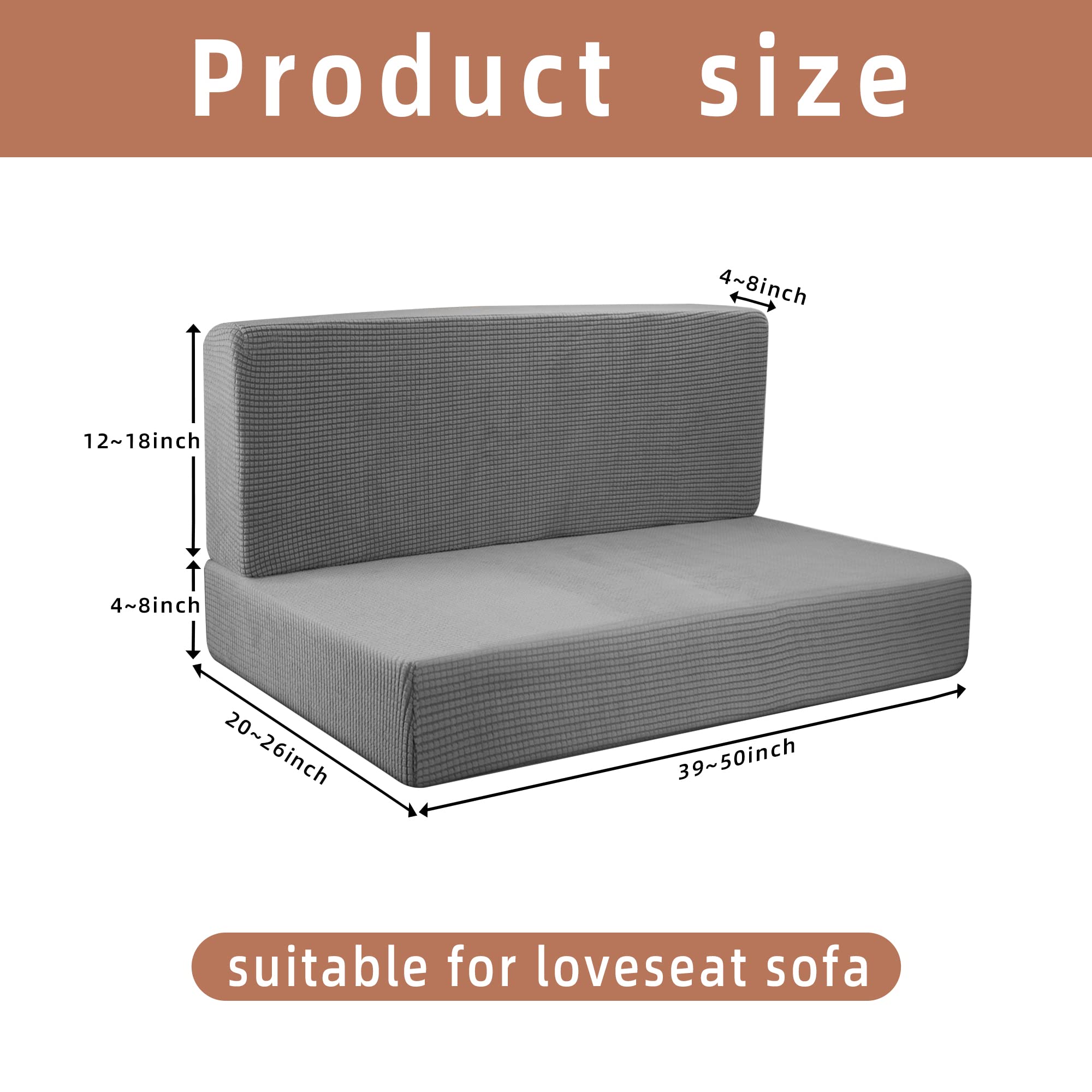 Sfcddtlg Rv Dinette Cushion Covers - Grey Stretch Rv Dinette Seat Covers - Washable Loveseat Slipcovers For Rv Camper Car Bench Seats (2 Backrest Covers & 2 Bench Covers)
