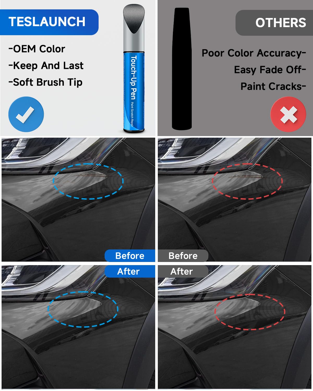 202 Black Touch Up Paint Compatible with Toyota Exact Match Touch Up Paint Car Scratch Repair