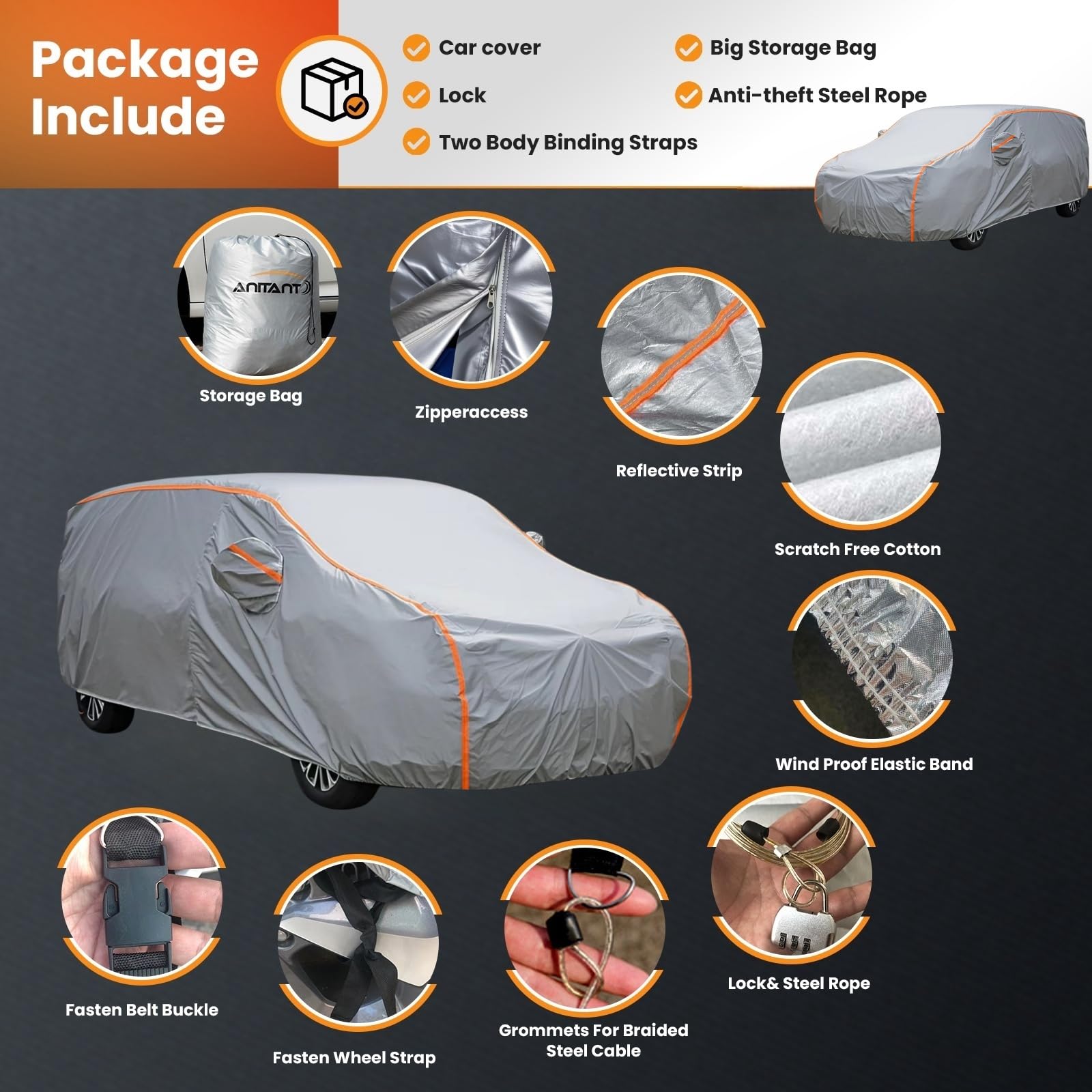 Anitant Mini Van Cover,Large Car Cover,Car Cover Waterproof All Weather Van Full Size,Car Cover Waterproof,Mini Van Cover Waterp