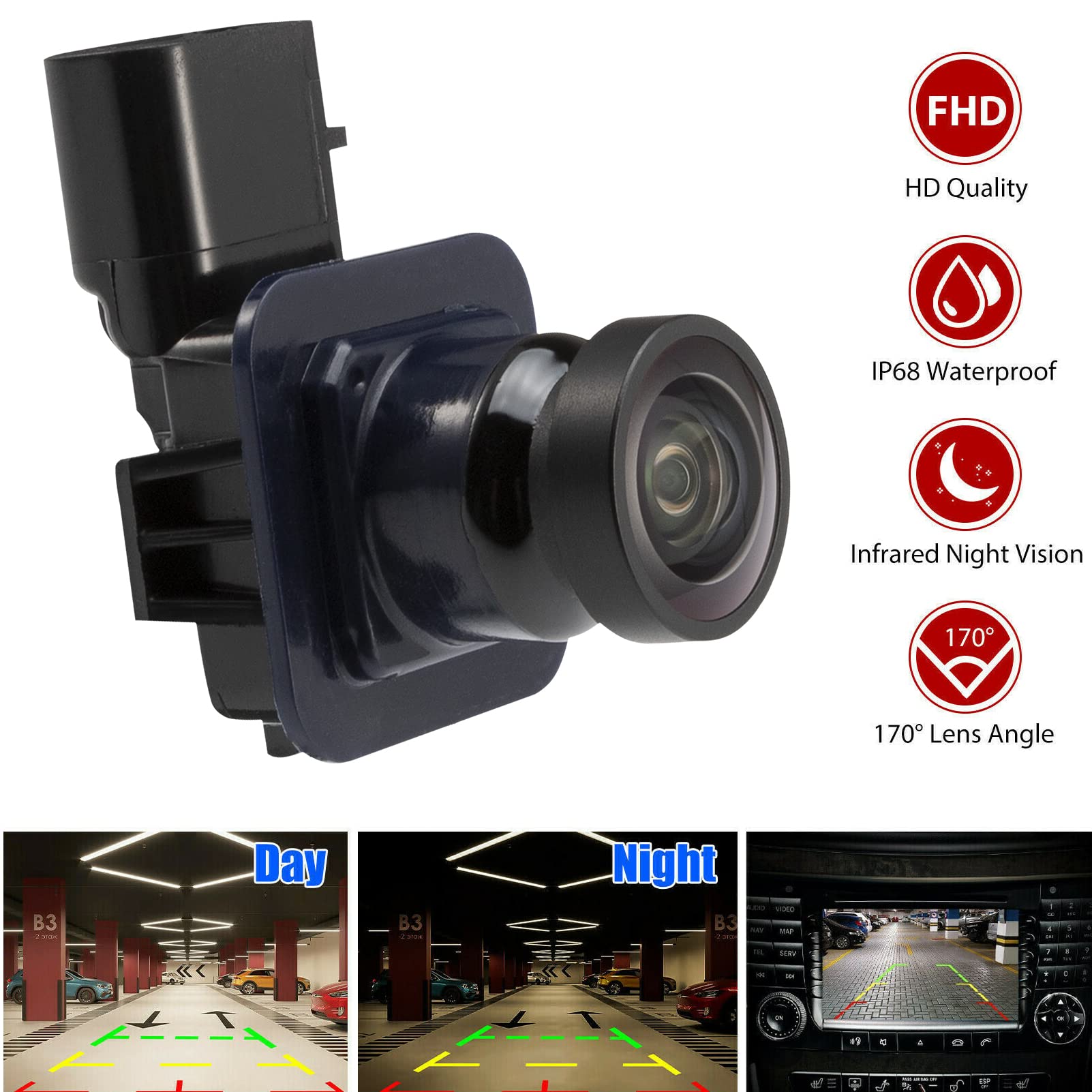 Rear View Backup Camera Fits Ford Edge 2011 2012 2013 2014, Mkx 2011-2013, Safety Parking Assist Camera, Replaces# Fl1T-19G490-A