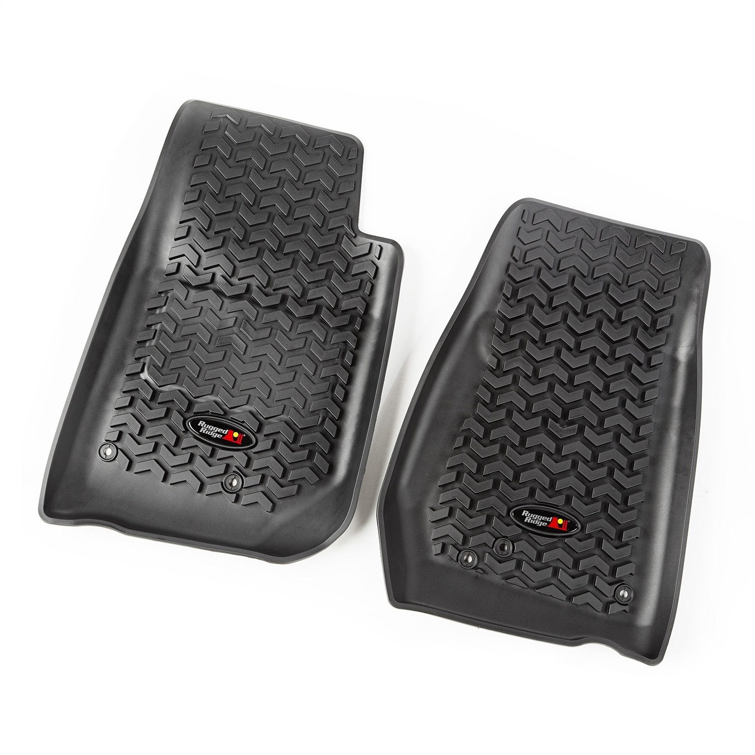 Rugged Ridge Front Floor Liners for Jeep Wrangler JKU | Pair, All-Terrain, Black | 12920.03 | Fits 2007-2018 Jeep Wrangler JKU 4