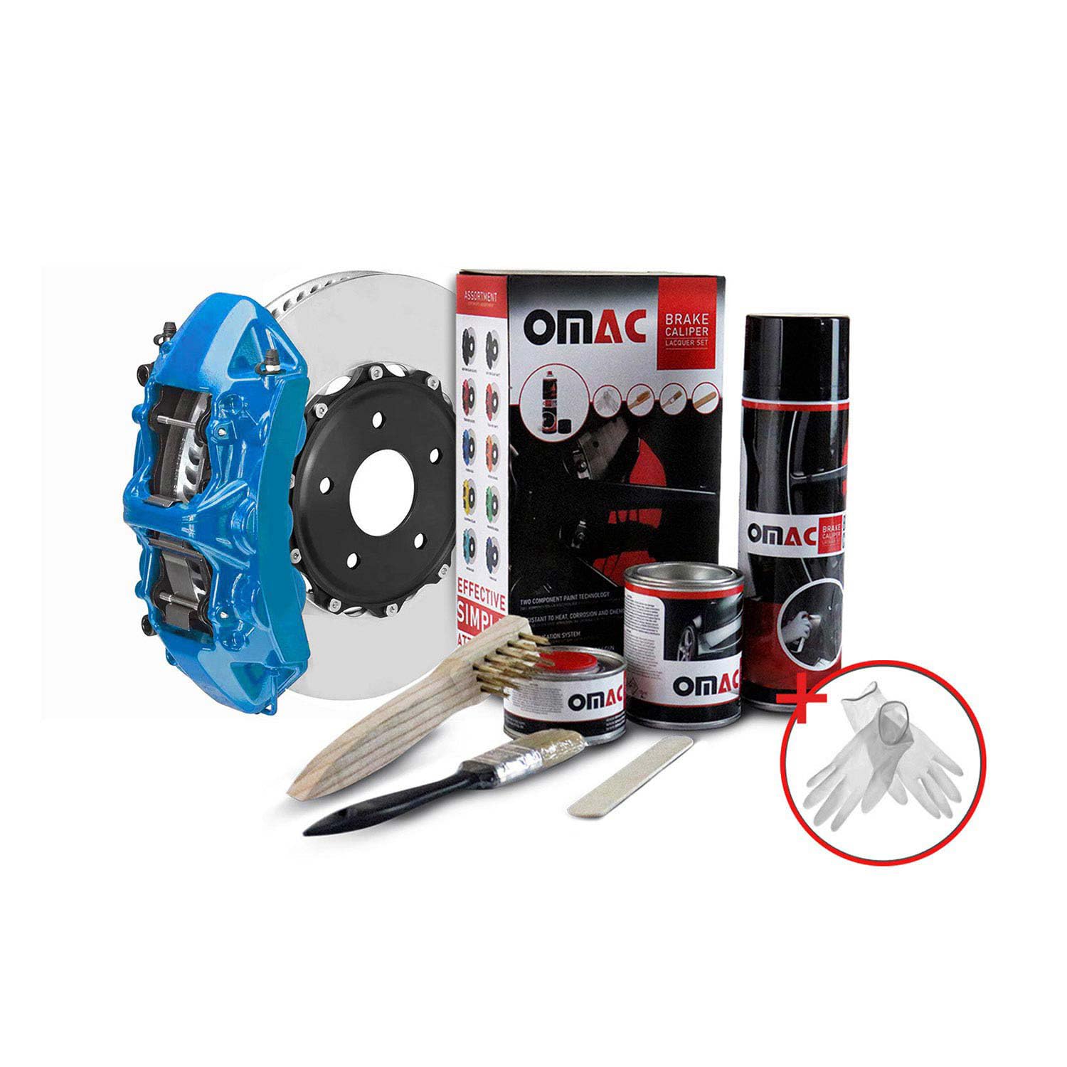Omac Brake Caliper Epoxy Based Car Paint Kit Florida Blue Glossy High-Temp