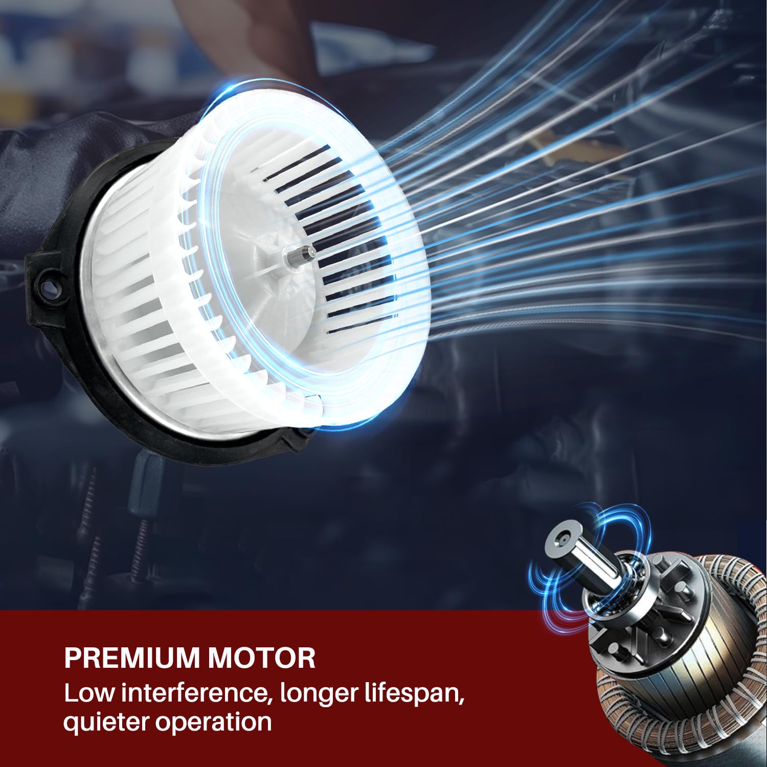 Aspligo 700073 Ac Heater Blower Motor Fan Assembly Fit For Buick Century 2001-2005, Regal 2001-2004, For Chevy Impala Monte Carl