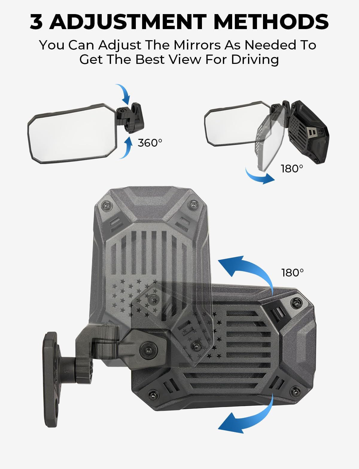 Joytutus Wrangler Mirrors Doors Off Compatible With Wrangler Tj Jk & Unlimited, Wrangler Jk Side Mirrors For Wrangler 1997-2018,