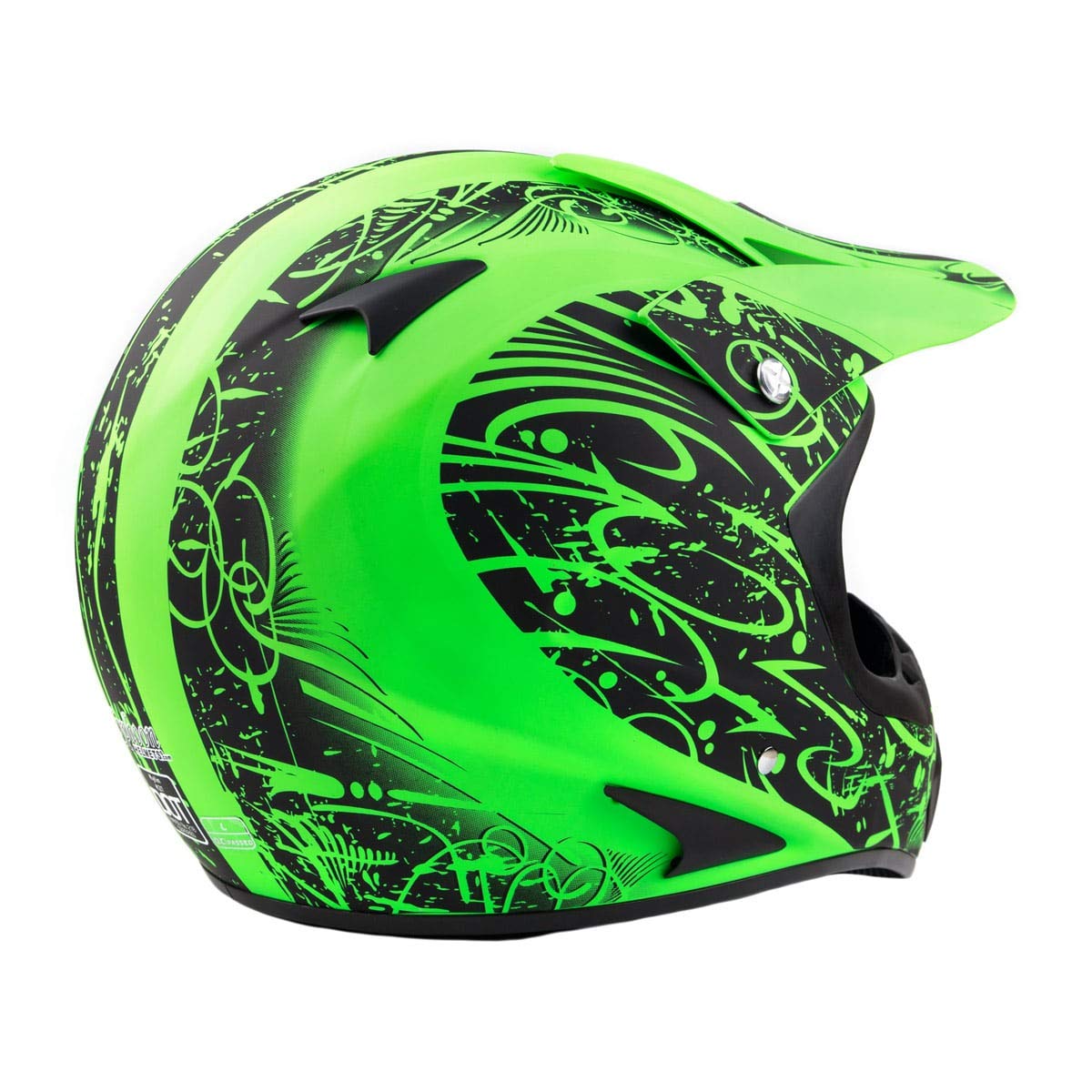 Typhoon Adult Atv Mx Helmet Goggles Gloves Gear Combo Matte Green W/ Black ( Xl )