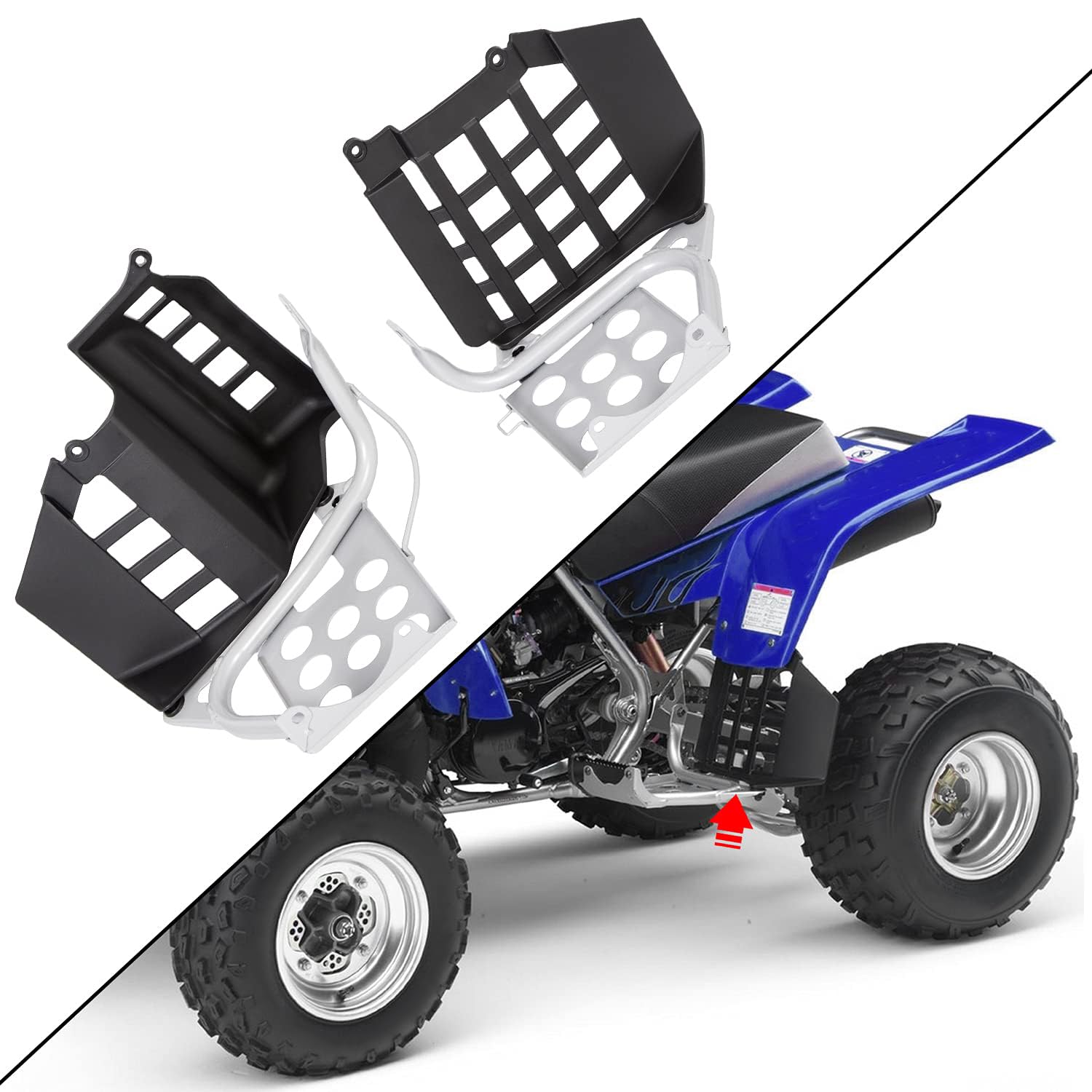 ECOTRIC Heel Guards Compatible with 1990-2006 Yamaha Banshee footrest Stand Black -You May Get Multiple Packages