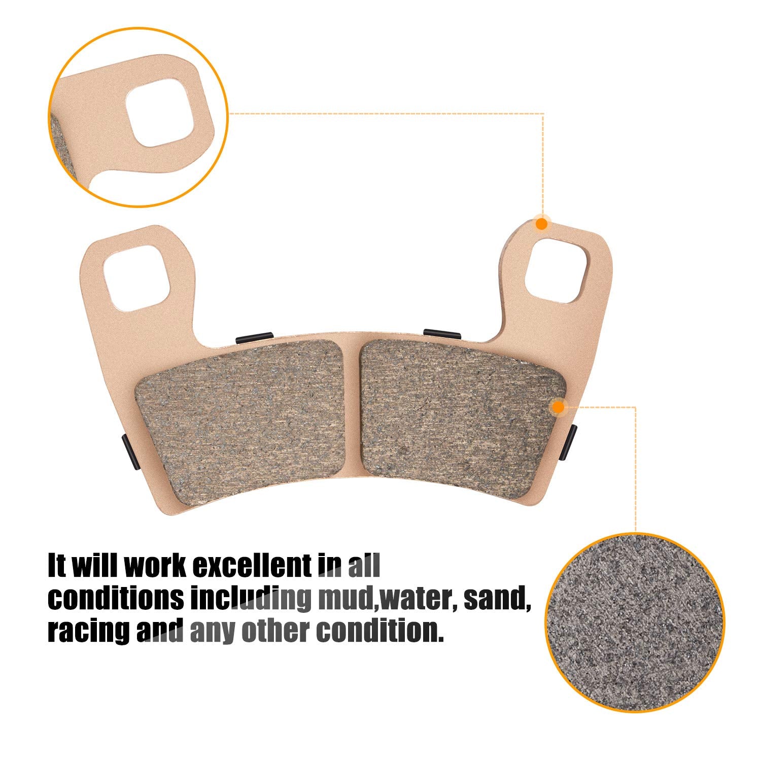 Ransoto Front & Rear Brake Pads Compatible With 2015-2024 Polaris Rzr 900 Rzr S 900 S 1000 Sintered Brake Pads Replaces 2203318 1911085 1911197 2206025 2203930 4 Set