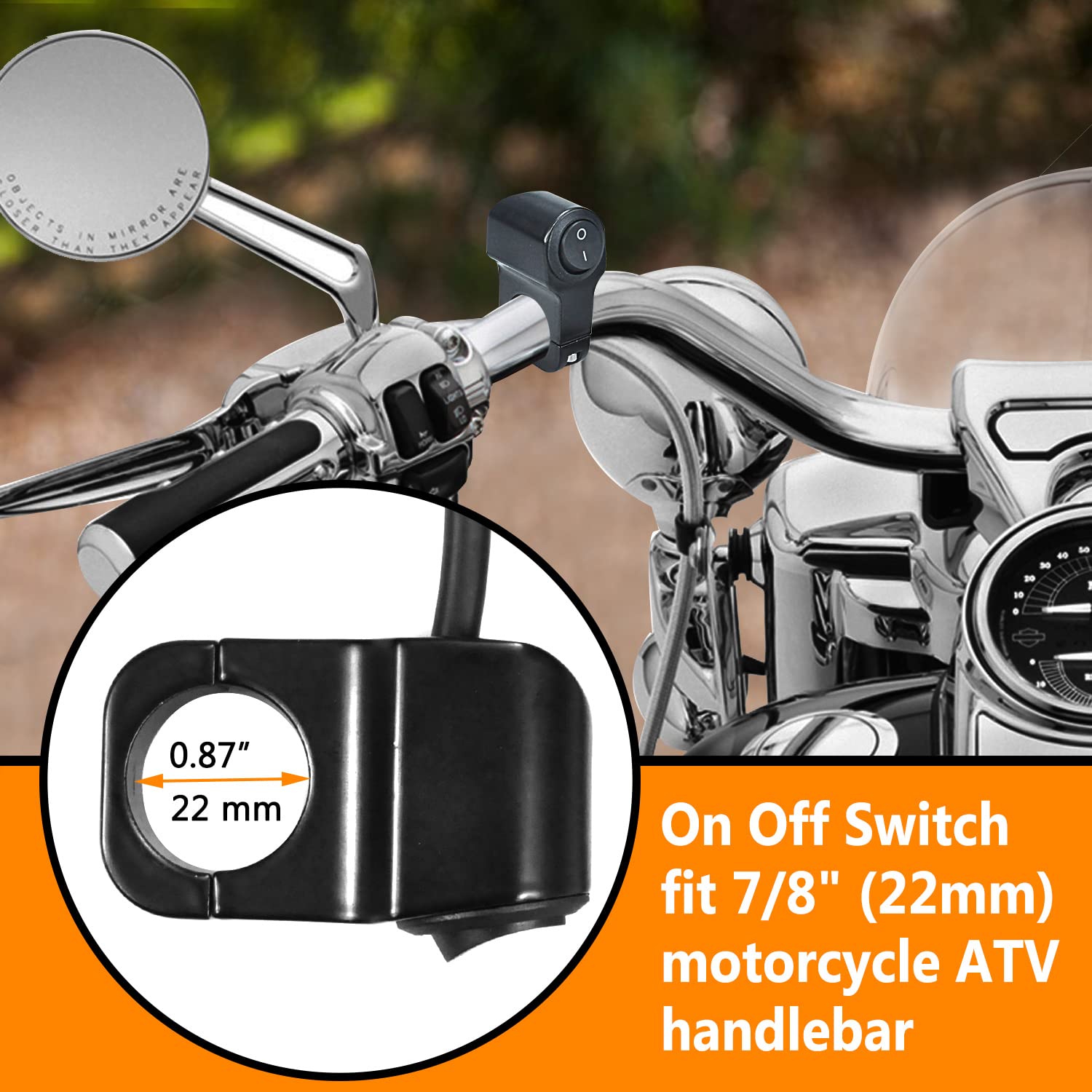 HOLATO 7/8'' Handlebar On Off Toggle Switch for 12v ATV Motorcycle Dirt Bike Motorized Bicycle Mini Bike Scooters Ebike Led Head