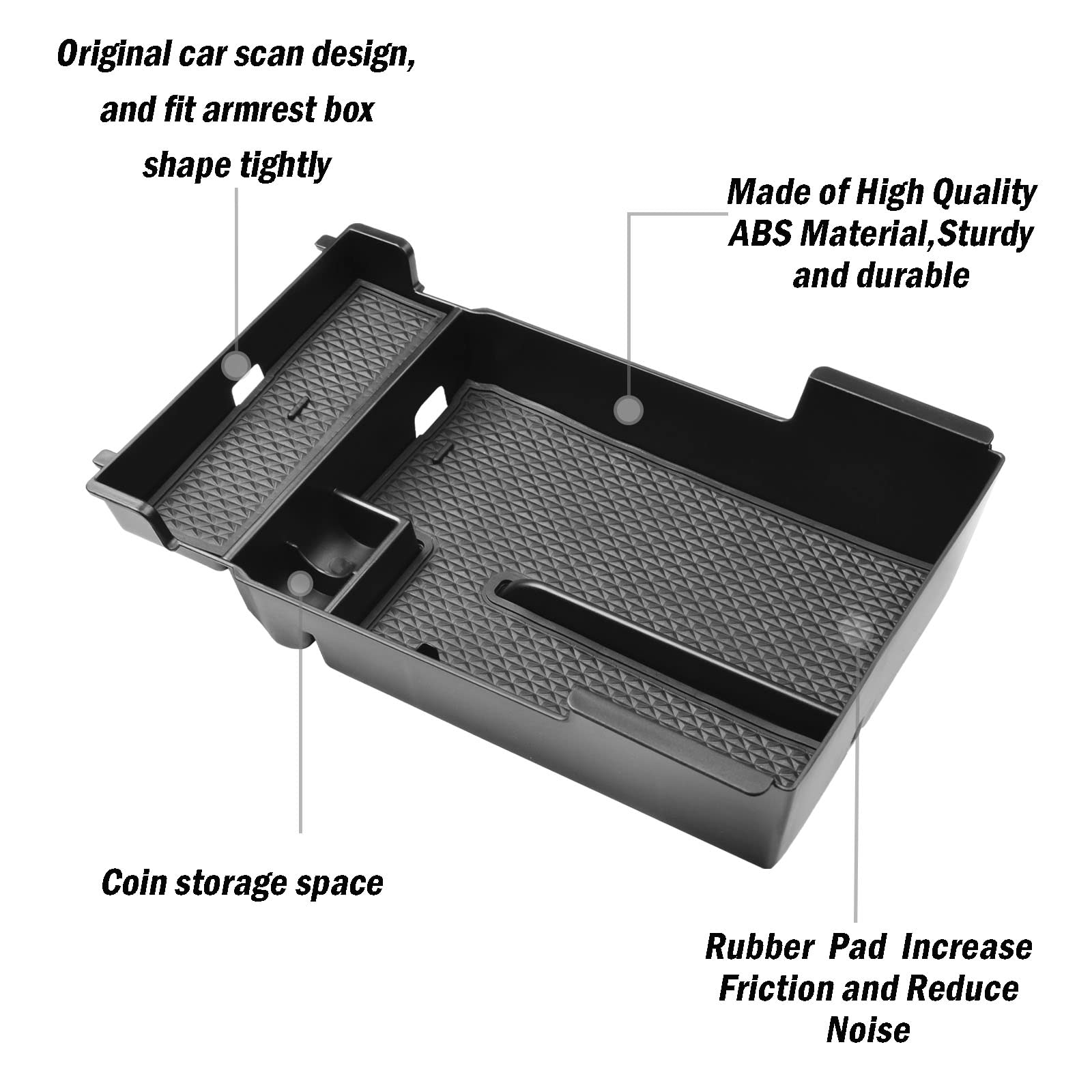 Tacorbo Center Console Organizer Compatible With Mazda 3 Accessories 2025 2024 2023 2022 2021 2020 2019 Axela Insert Tray, Armrest Secondary Storage Box,Black Trim