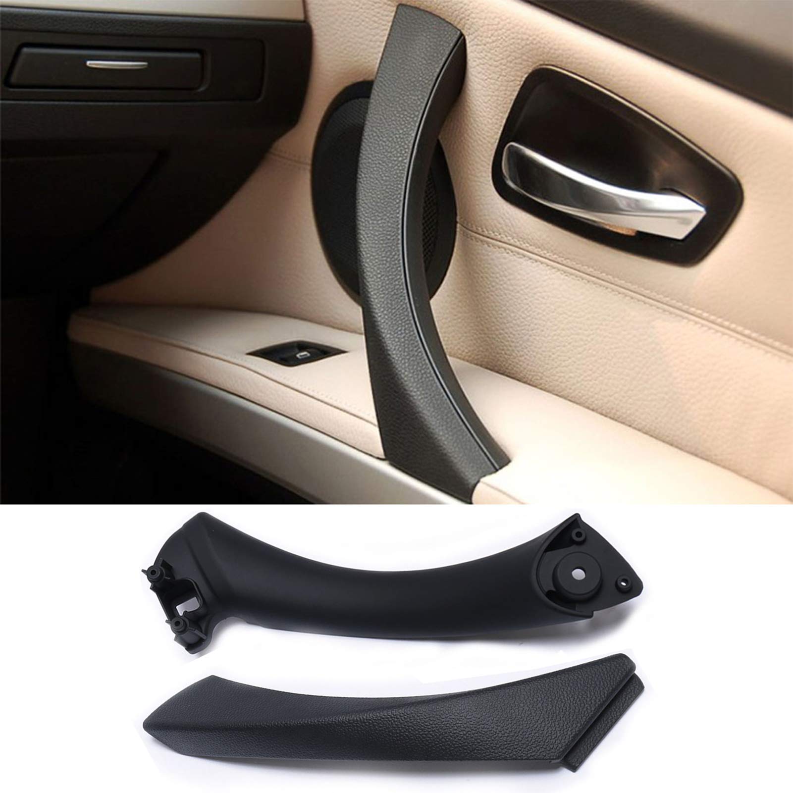 Jaronx For Bmw 3 Series E90/E91 Door Handle Replacement Kit,Outer Cover+Door Pull Handle Passenger Door Handle For Bmw 316 318 3