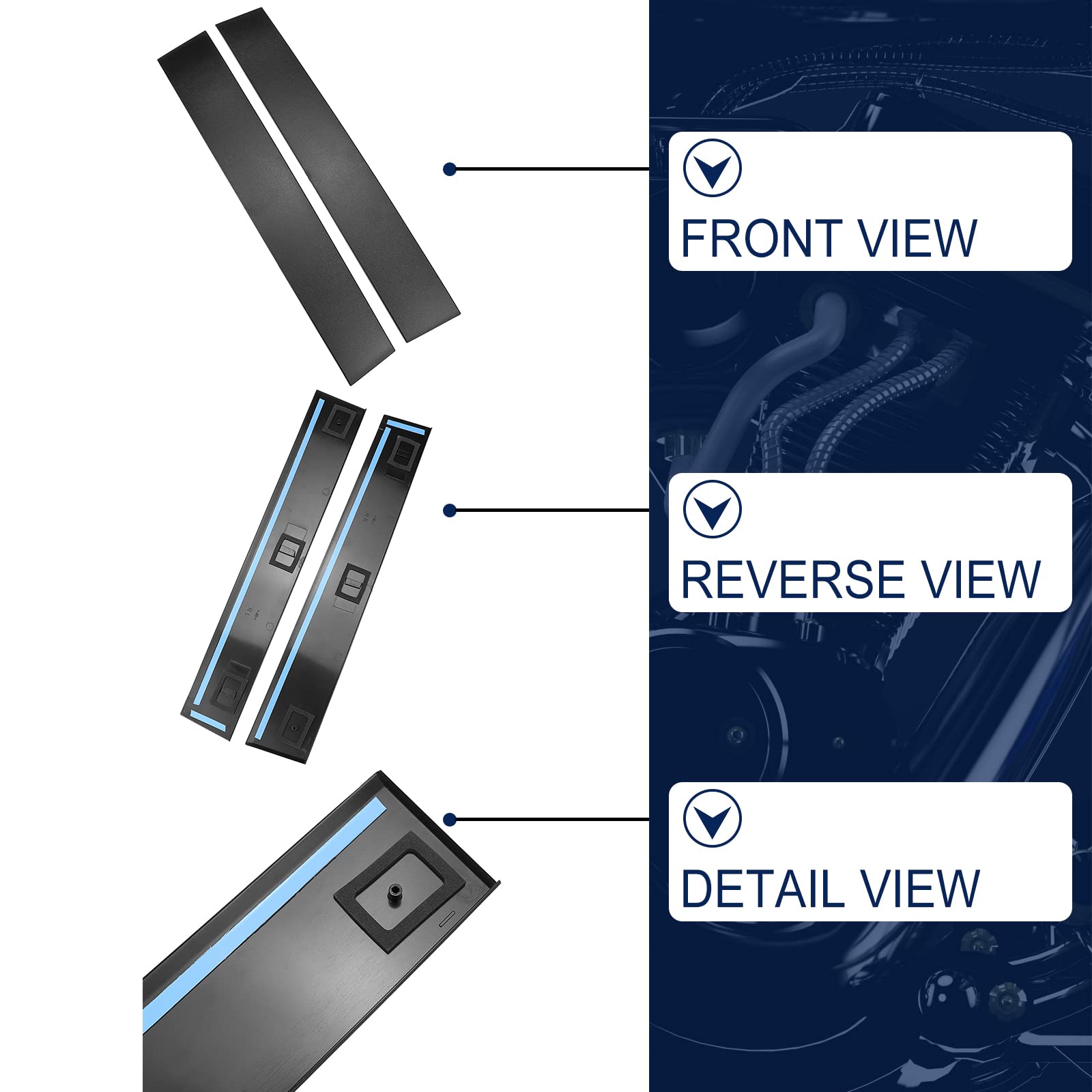 926-445 926-446 Driver And Passenger Side B Pillar Trim Cover Front Windshield Outer Door Molding Compatible With Chrysler Town