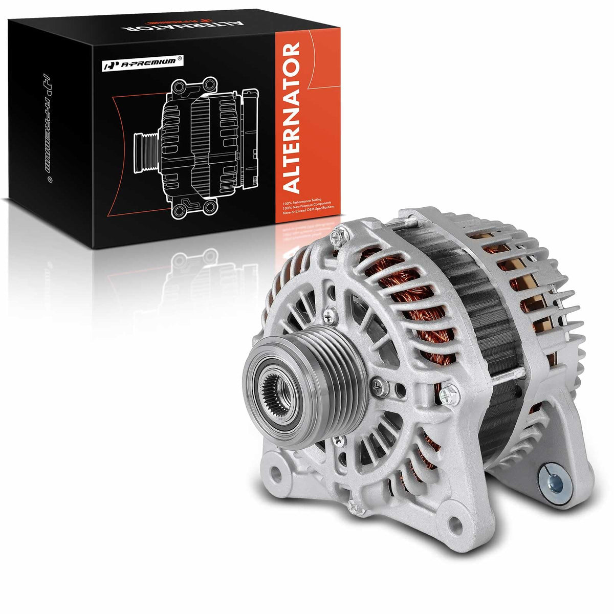A-Premium Alternator Compatible with Nissan Altima 2013-2018 2.5L, 12V 110A 6-Groove Clutch Pulley Clockwise, Replace# 231003TA1