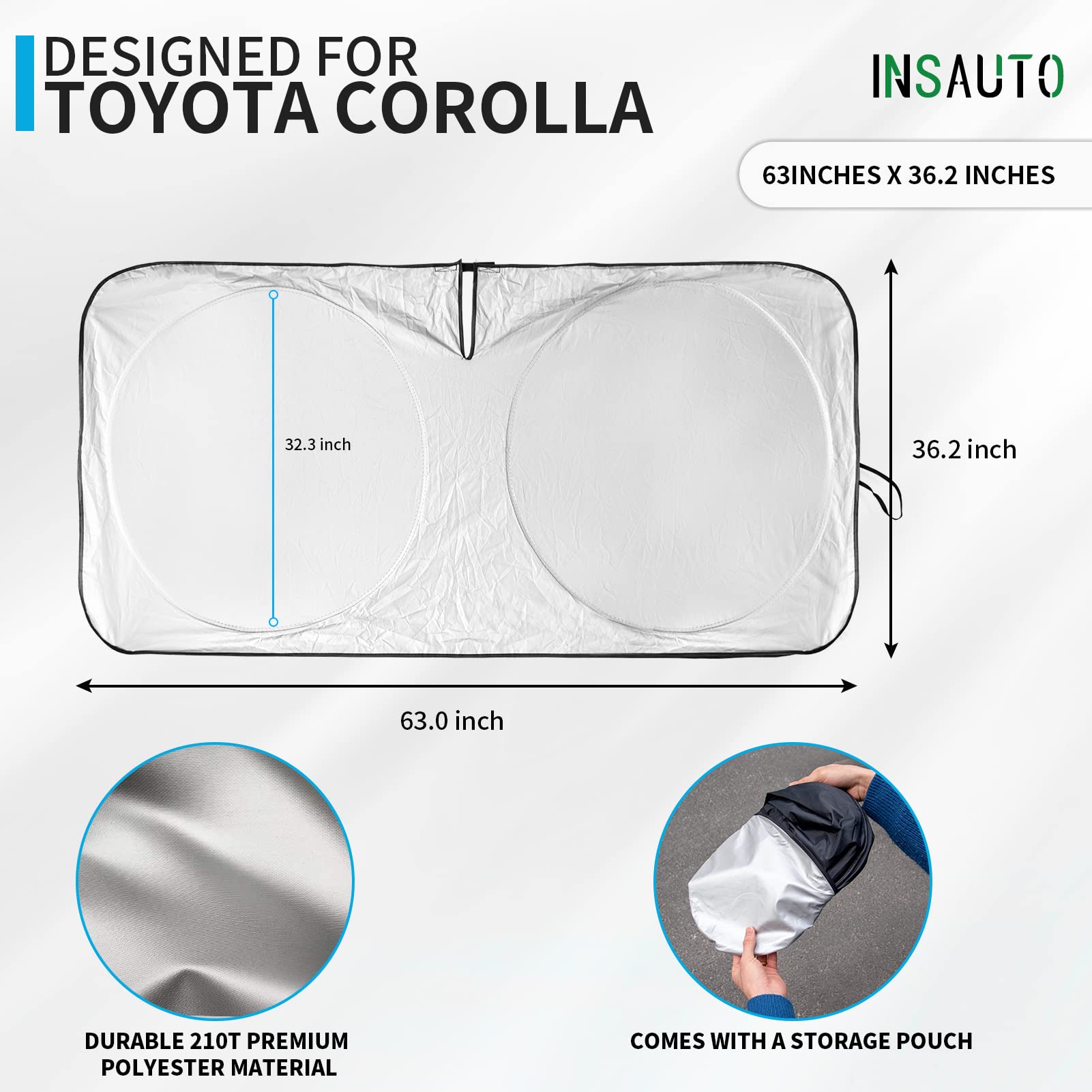 For Toyota Corolla 1990-2025 Windshield Sun Shade, Front Window Sunshade For 2022 Corolla Prius Yaris Sienna Toyota C-Hr 2018-20
