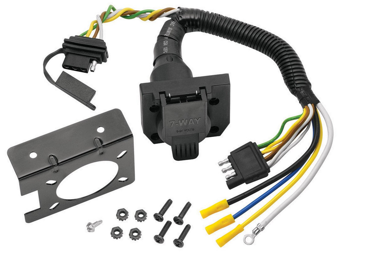 Reese Towpower 85343 4-way Flat to 7-way Blade Terminal Adapter Black