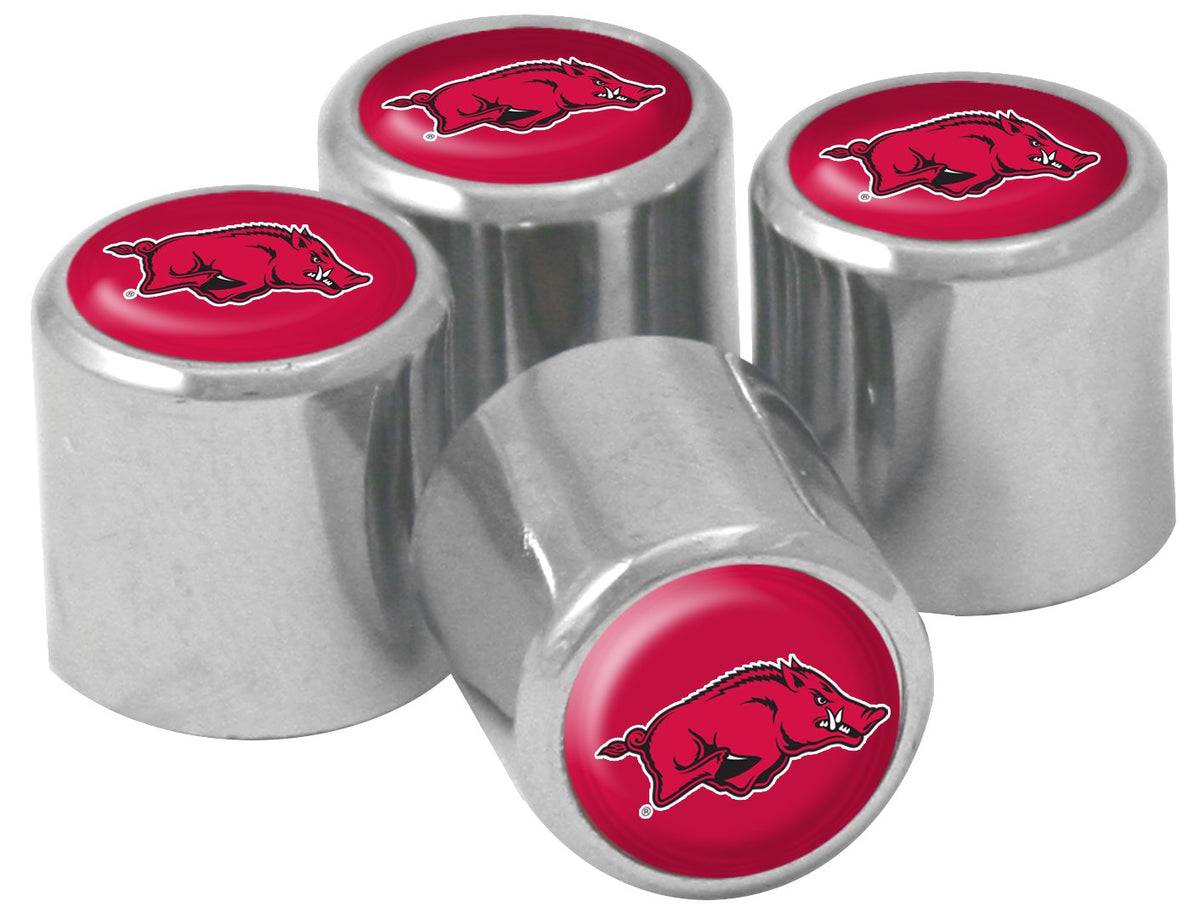 NCAA Arkansas Razorbacks Metal Tire Valve Stem Caps, 4-Pack
