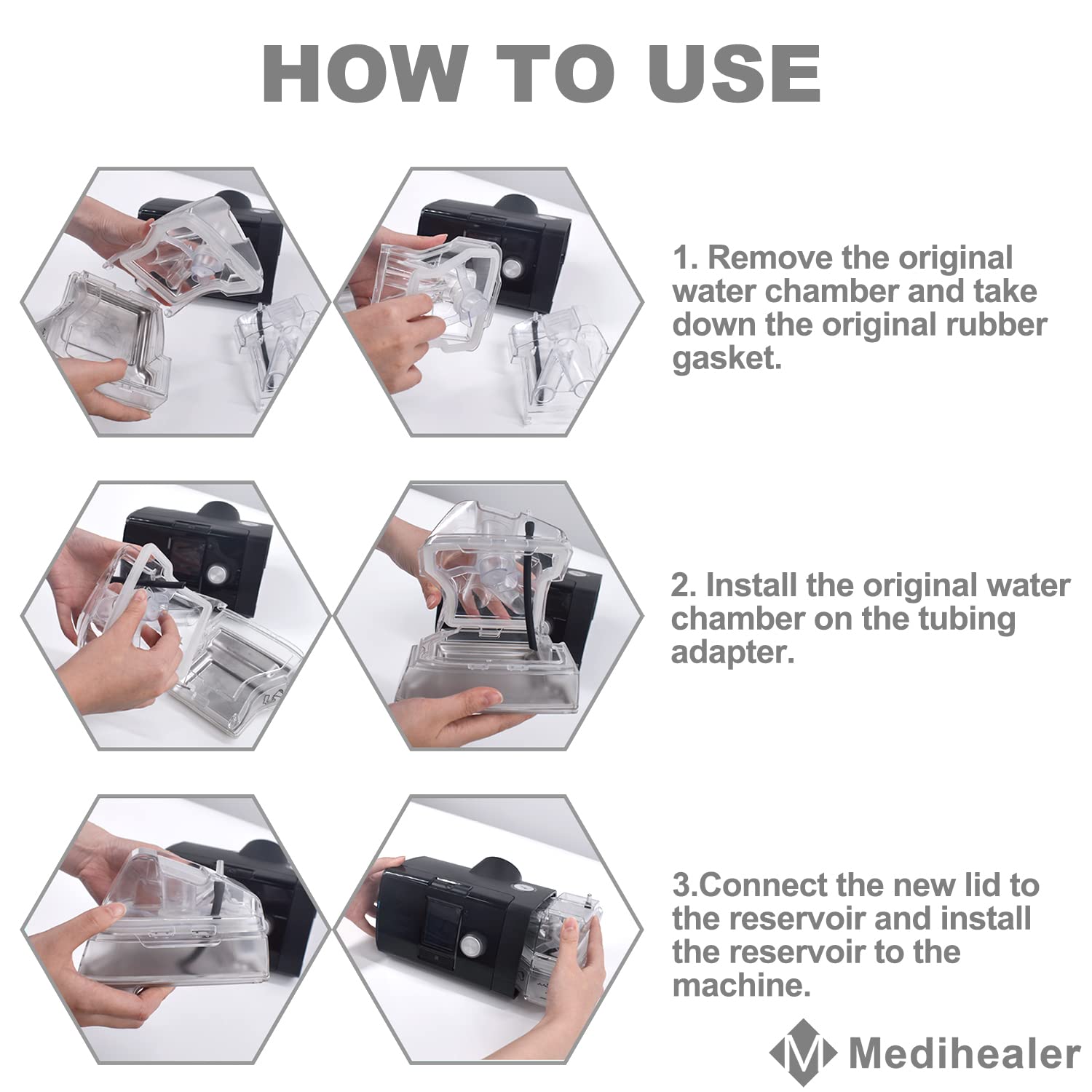 Tubing Adapter For Airsense 10 And Aircurve 10 Series,Include 1Pcs Tubing Adapter And 2Pcs Silicone Tubing,Great-Value Supplies By Medihealer.
