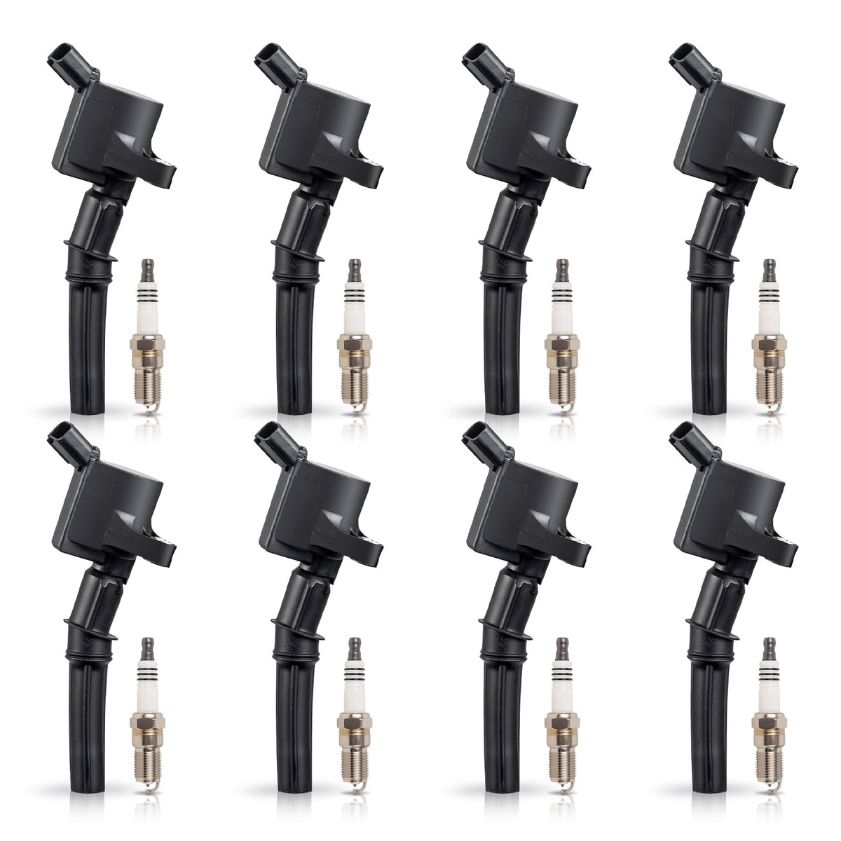 Ena Dg508 Ignition Coils And Sp479 Spark Plugs For 5.4 V8 Compatible With Lincoln Ford Mustang Econoline Excursion Expedition Pickup E150 E250 E350 F150 F250 4.6L 5.4L 6.8L Replacement For Fd503 Sp479