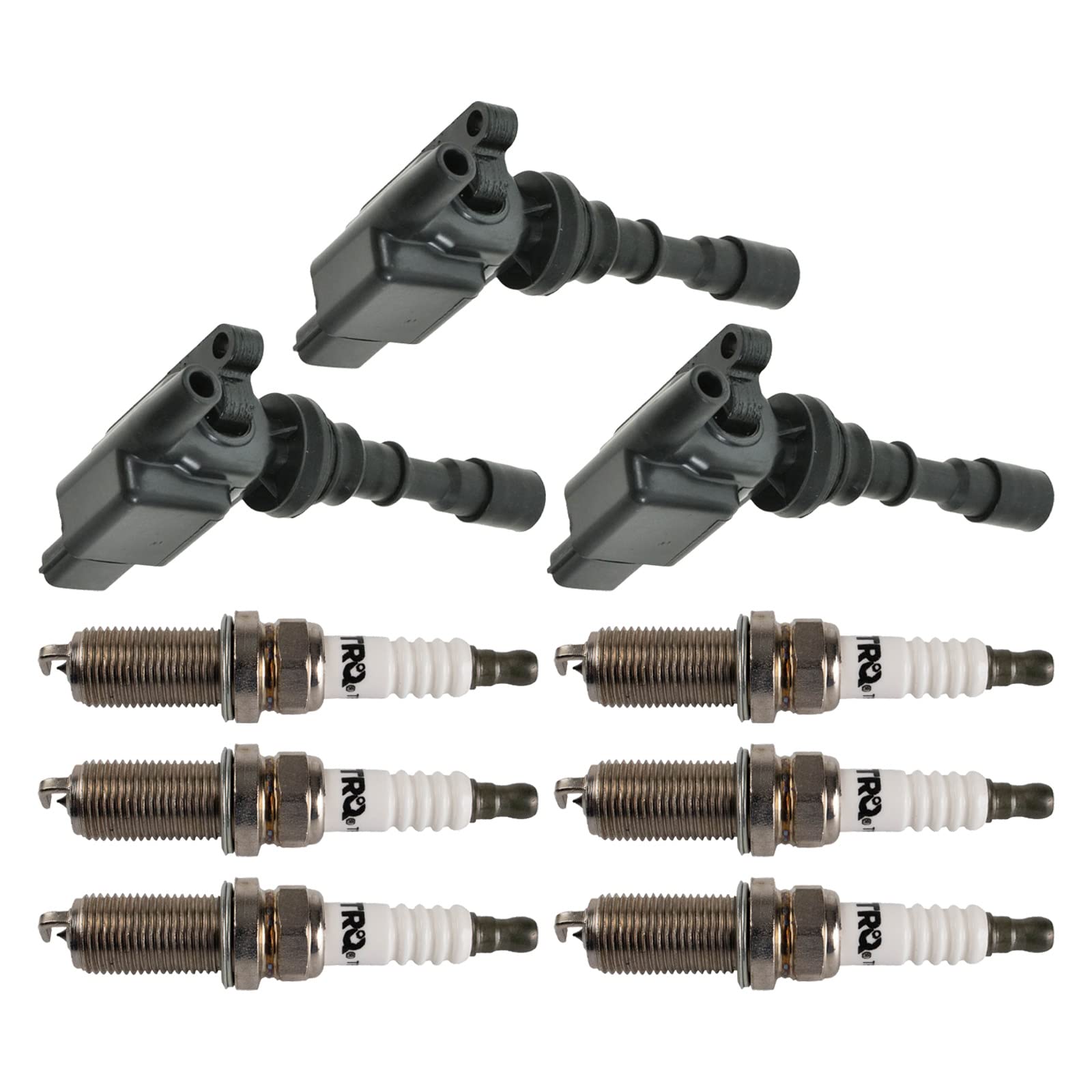 Trq Ignition Kit Ignition Coil Spark Plugs Compatible With 2001 Hyundai Xg300 2002 Xg350 2002-2005 Kia Sedona