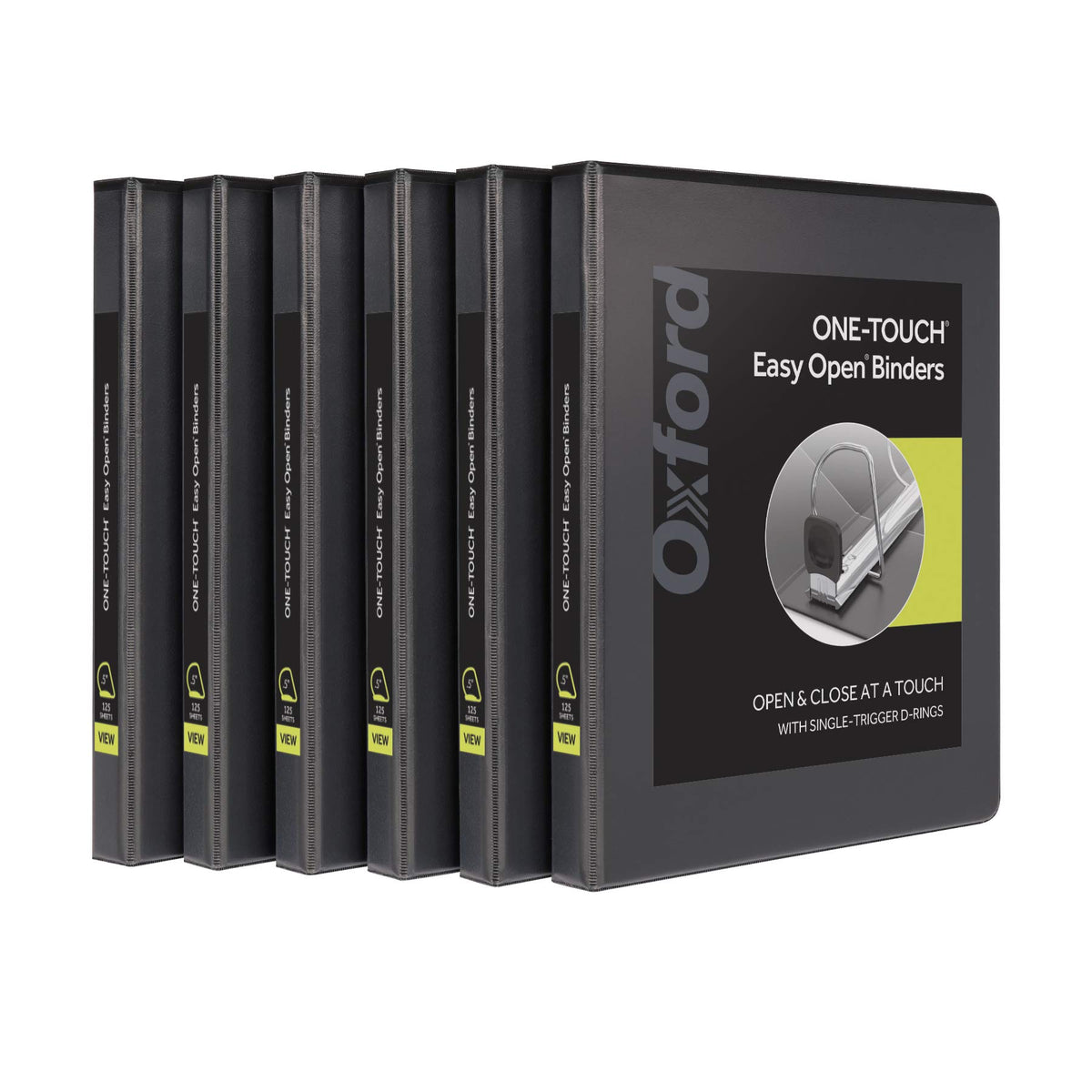 Oxford 3 Ring Binders, 05 Inch One-Touch Easy Open D Rings, View Binder Covers On 3 Sides, Durable Hinge, Non-Stick, Pvc-Free, B