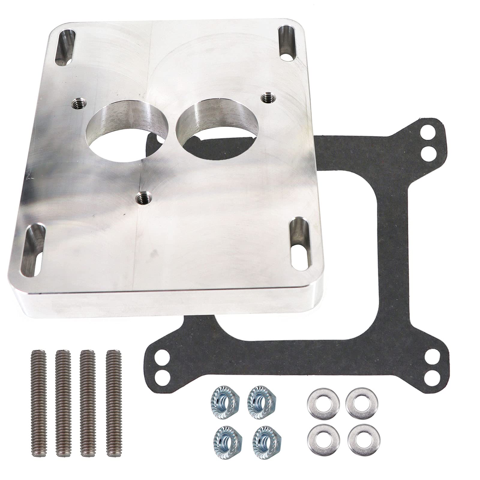 Tektall Intake Manifold Adapter Replace For Tbi 5.7 350 Adapts A Small Block 1.75' Bore Throttle Body Injection 1' Thick Fits Pattern 4-Barrel Manifold Alloy Durable