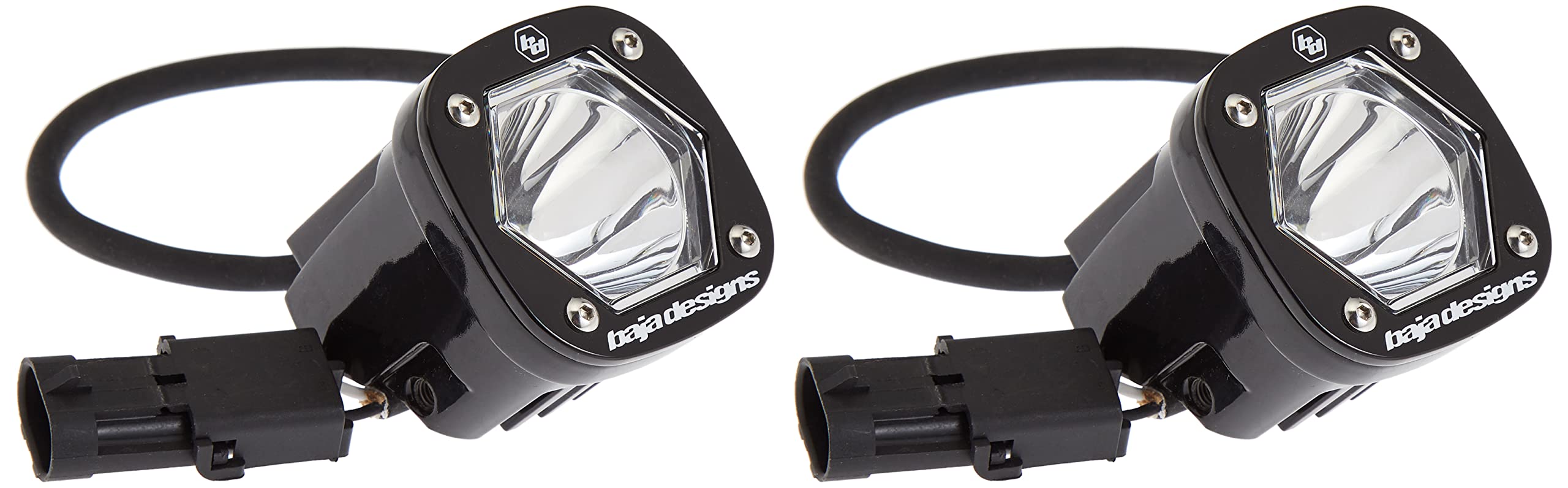 Baja Designs S1 LED Auxiliary Light Pods - Universal Fit with Wiring Harness, 2 LEDs (Spot; Clear)