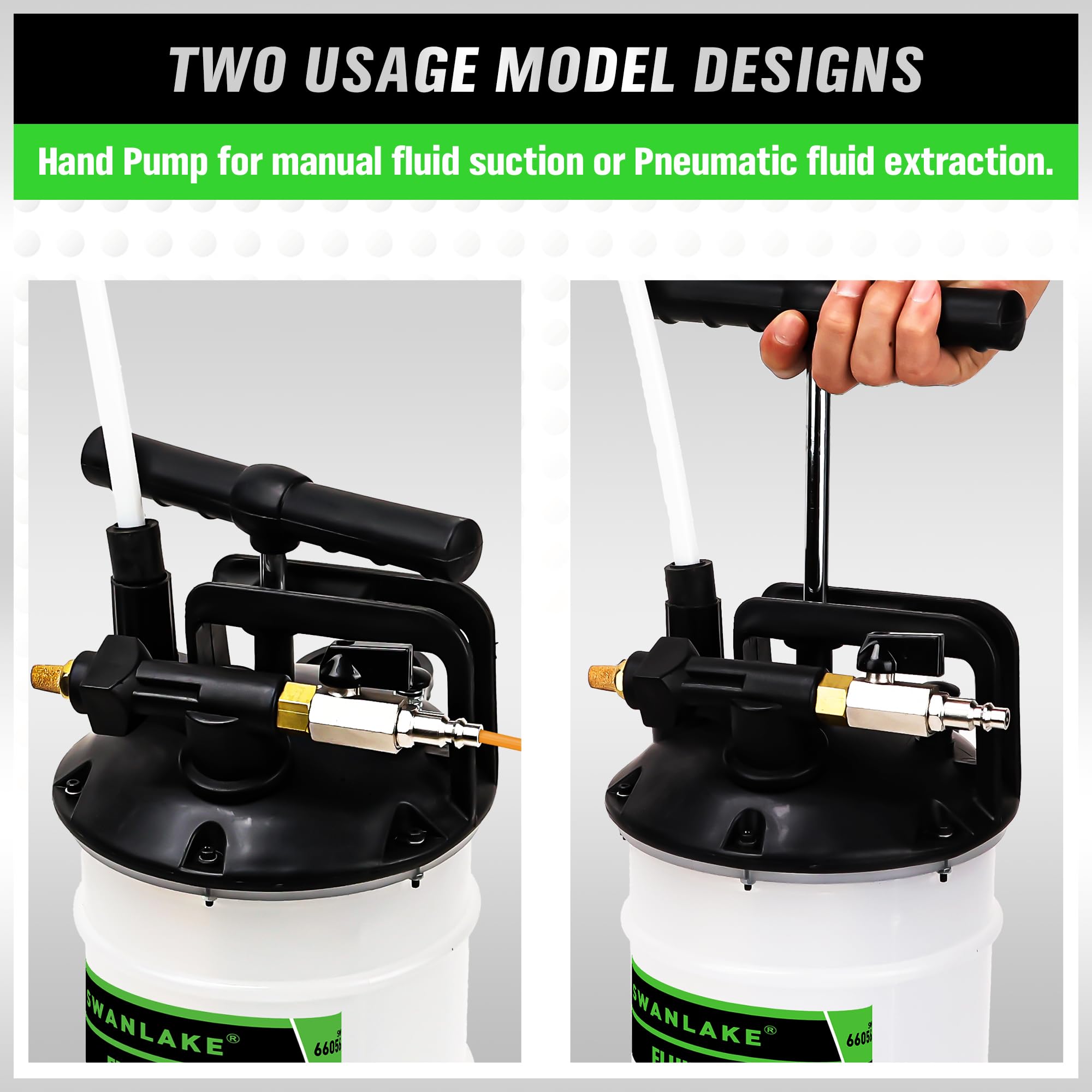 SWANLAKE 6.5L Pneumatic/Manual Fluid Extractor Pump - Oil Changer & Vacuum Fluid Change Tool for Efficient Oil Changes