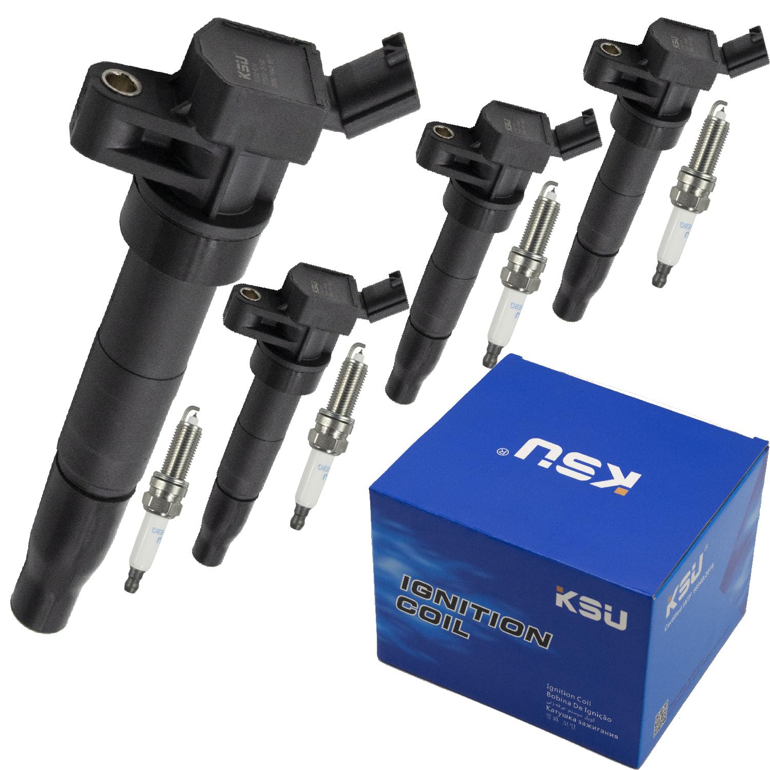 KSU Coil pack spark plug Double Iridium compatible with Hyundai Sonata 2.4L L4 Electric/gas 2011 2012 2013 2014 2015