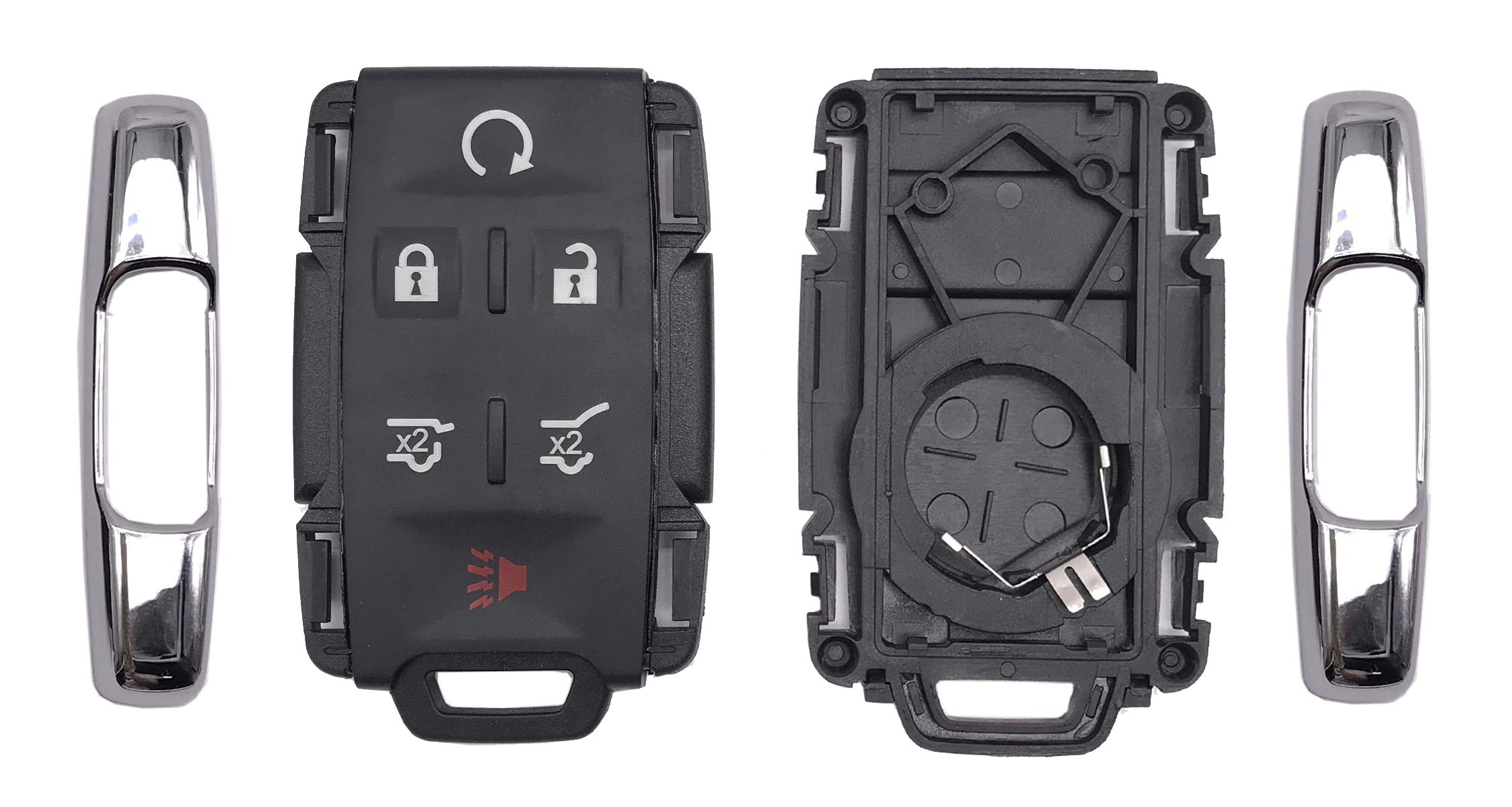 Fits For Chevy Tahoe Suburban/Gmc Yukon Key Fob Case Shell Keyless Entry Remote Control Smart Car Key Cover M3N-32337100 (Silver