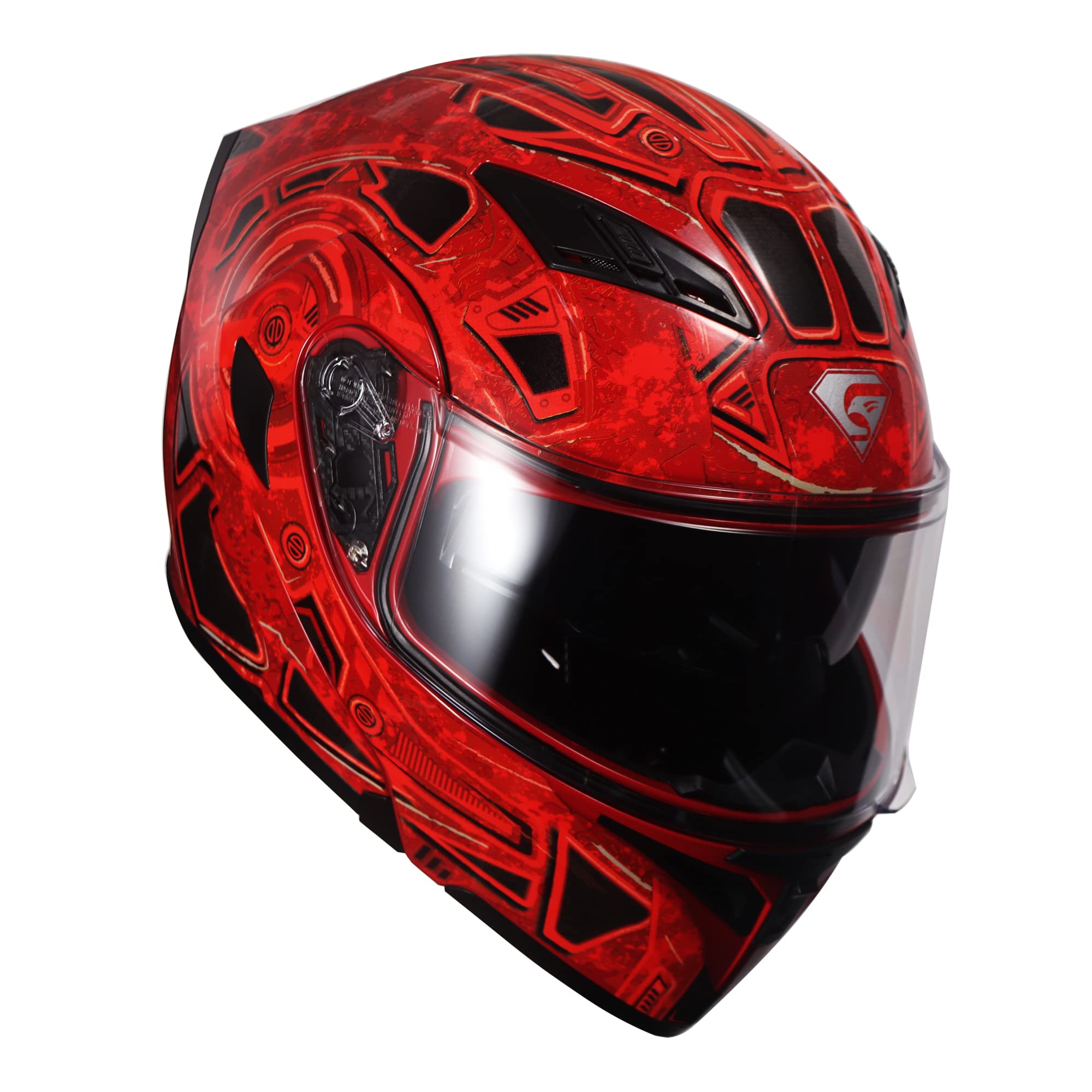 Kypara Motorcycle Dual Visor Flip Up Modular Full Face Helmet With Dot Certification Of Impressionism (L, Demon Slayer)