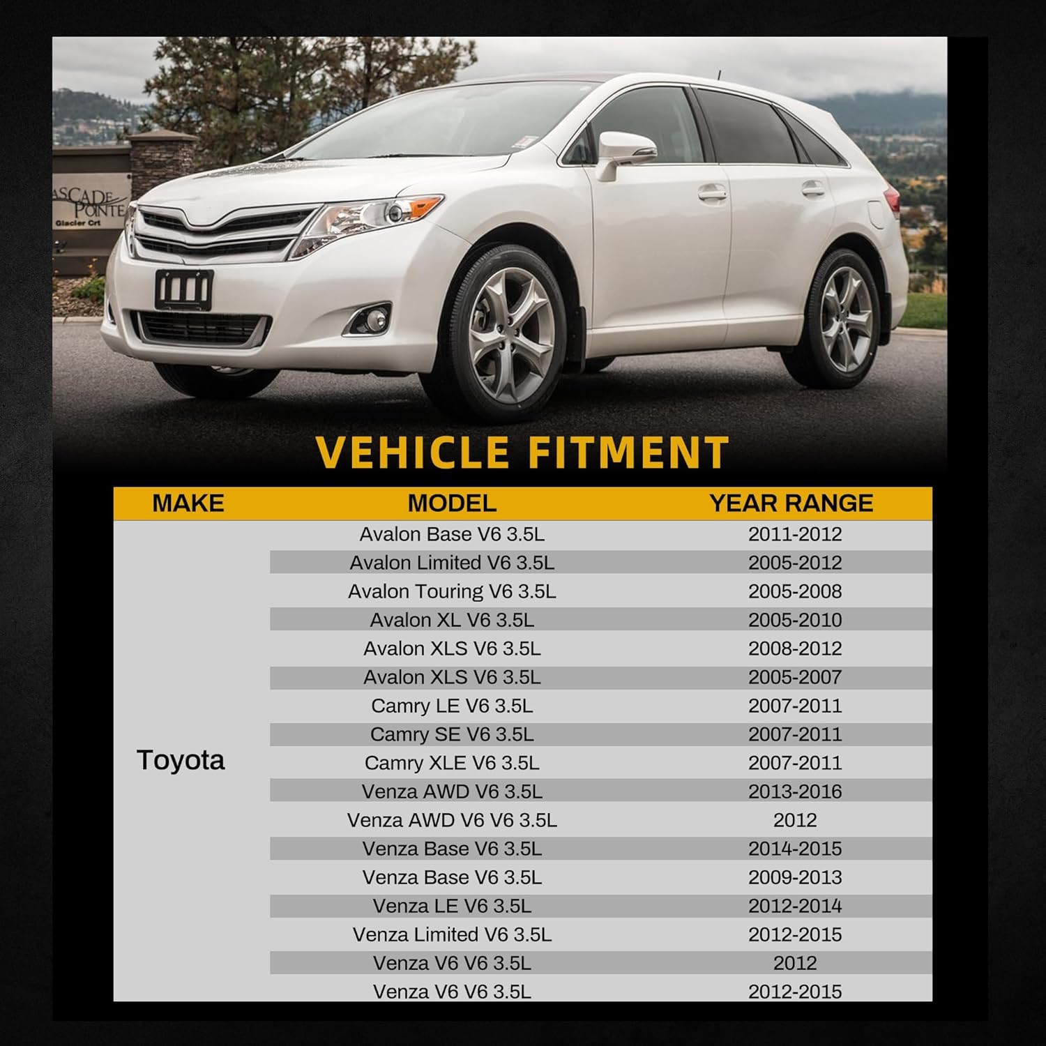 Dwvo Radiator Compatible With 2005 2006-2012 Avalon 2007 2008 2009 2010 2011 Camry 2009-2013 2014 2015 2016 Venza 3.5L V6