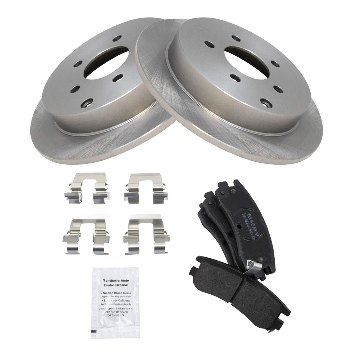 Trq Rear Brake Pad & Rotor Kit Brake Pads Brake Rotor Semi-Metallic Compatible With 2002-2007 Buick Rendezvous 2002-2004 Chevrol