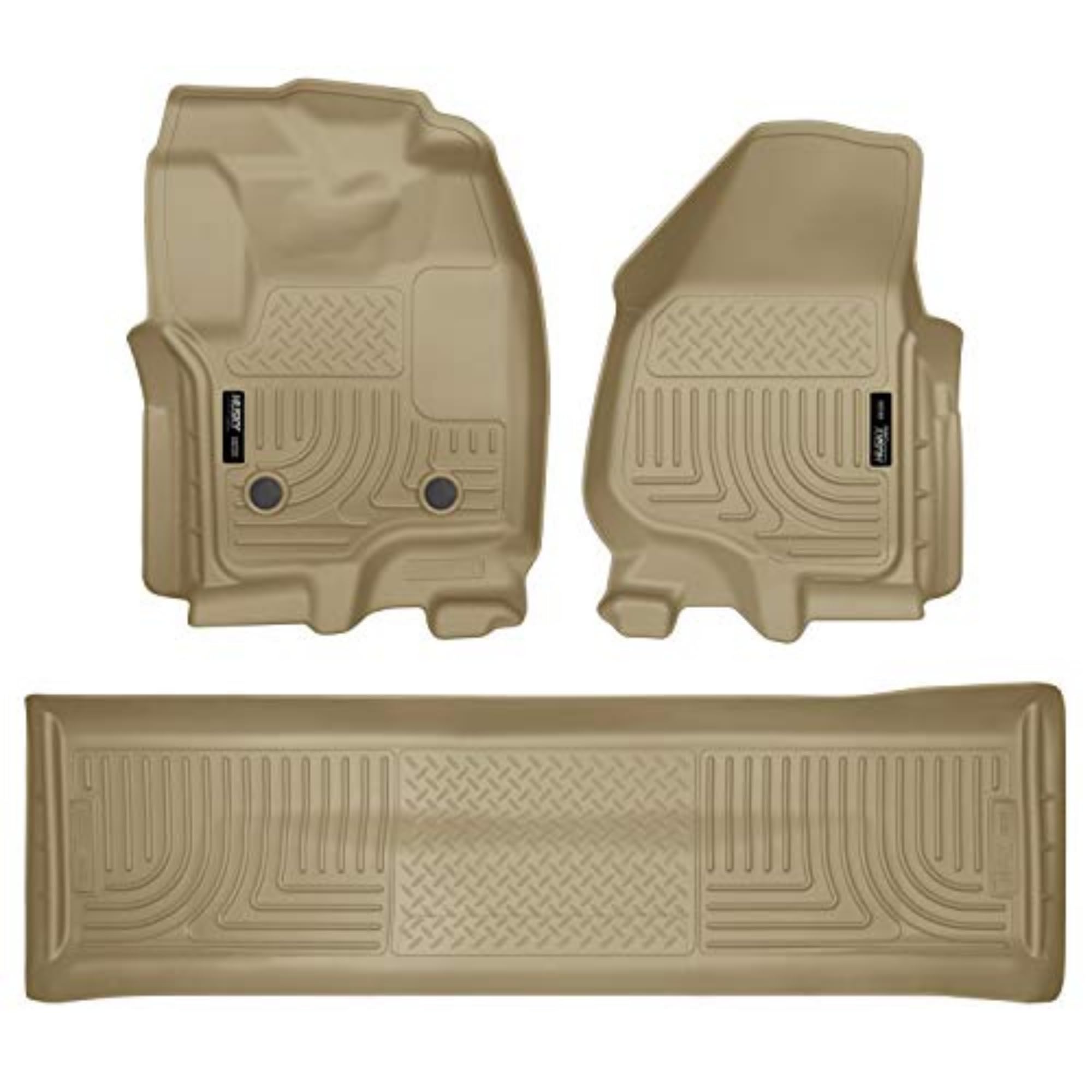 Husky Liners Weatherbeater Floor Mats | Fits 2011-2012 Ford F-250, F-350 Supercab Without Driver Side Foot Rest Or Manual Shifte