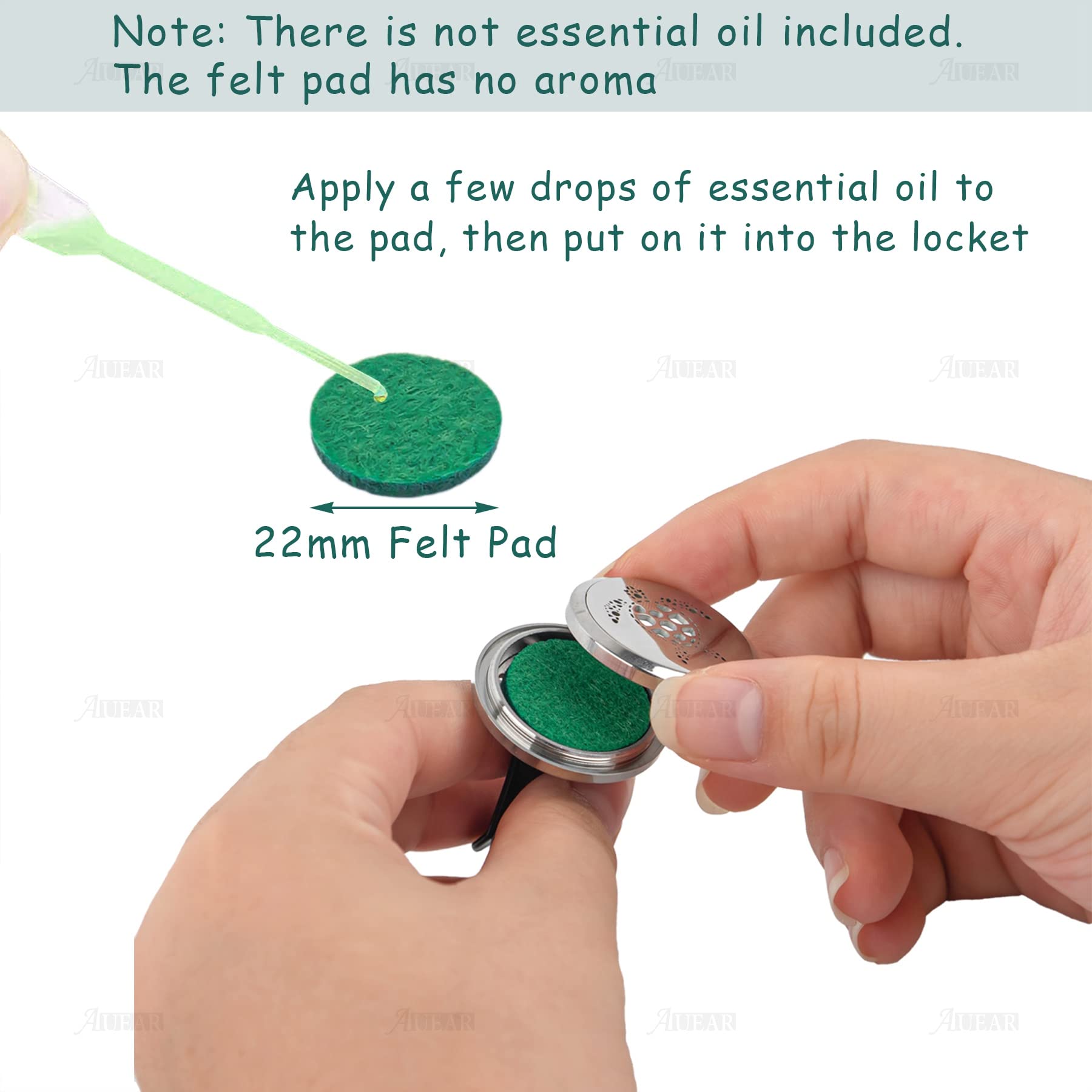 Auear, Turtle Car Diffuser Essential Oil Stainless Steel Diffuser Lockets Aromatherapy Air Freshener Car Vent Clip With 10 Felt Refill Pads