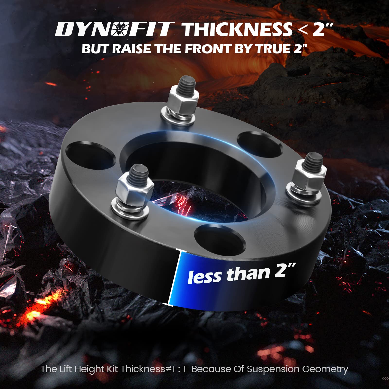 2 Inch Lift Kits For F150, Dynofit Front Chassis Leveling Lift Kit For 2004-2025 Ford F150 2Wd 4Wd, 2003-2018 Expedition, 2 Forged Strut Spacer Suspension Level Kit For Shock, 2 Pcs