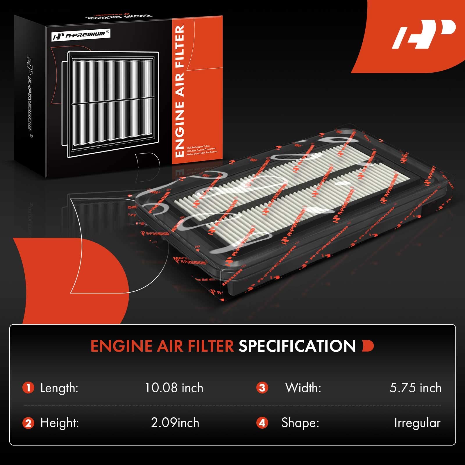 A-Premium Engine Air Filter Compatible With Hyundai Accent 2012-2017, Compatible With Veloster 2012-2017 & Kia Rio 2012-2017, So