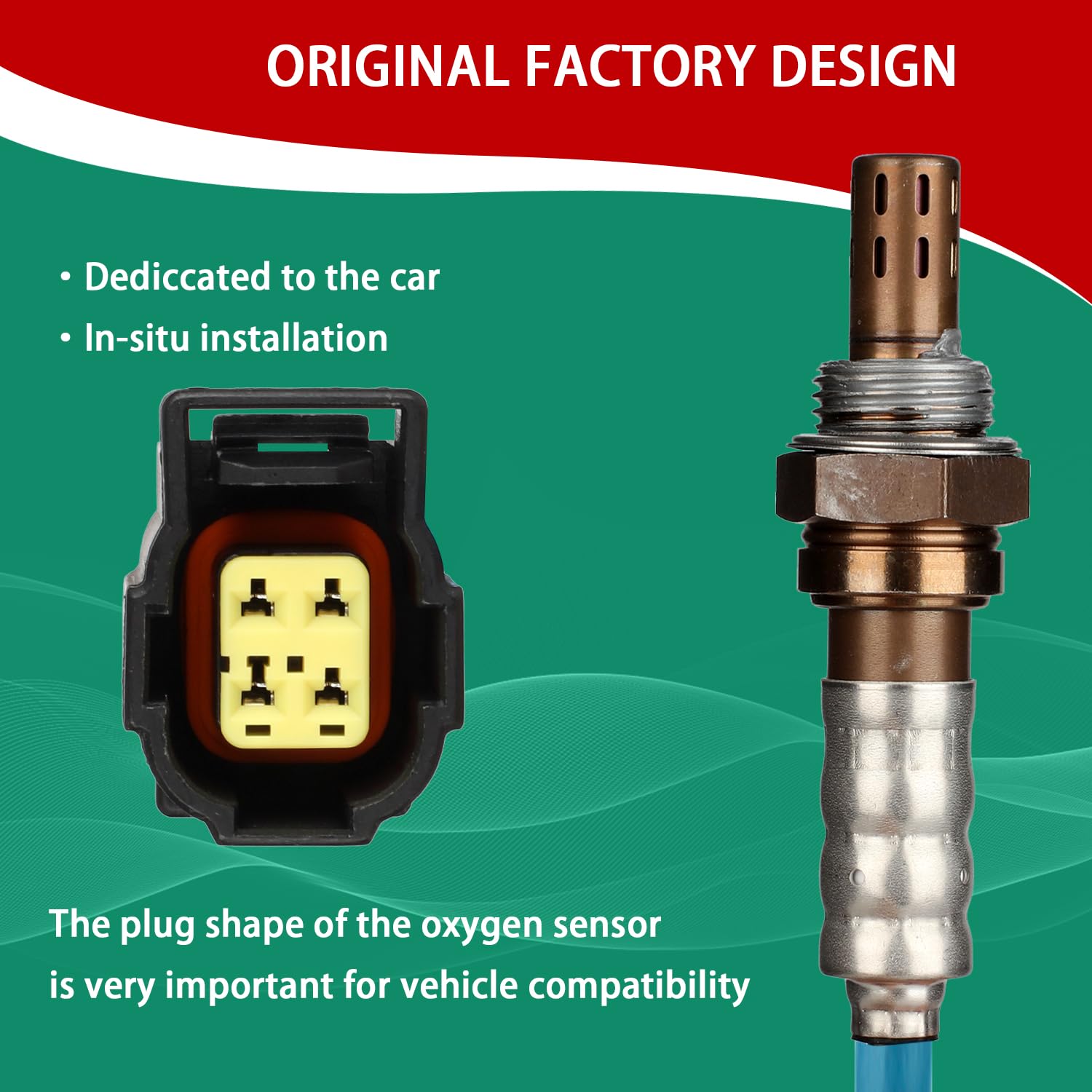 Necatuo 234-4305 Downstream O2 Oxygen Sensor Heated Air Fuel Ratio Compatible With Toyota Corolla Matrix 2009-2013 Pontiac Vibe