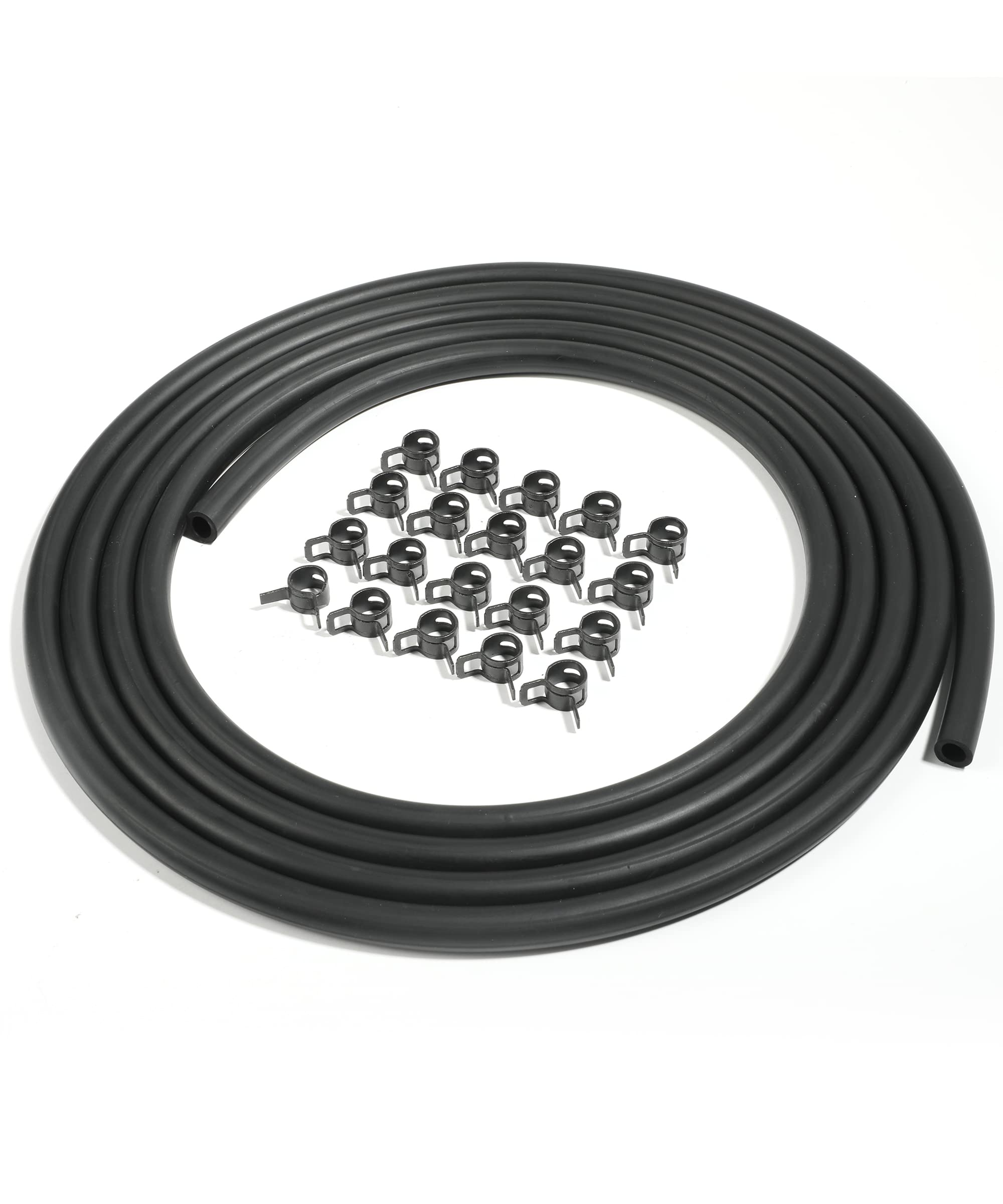 ESEWALAS 20pcs Fuel Line Kit,9.85 Feet 1/4 Inch ID Fuel Line Hose,2/5'' (11mm) ID Hose Clamps,Suitable For Motorcycle Small Engi