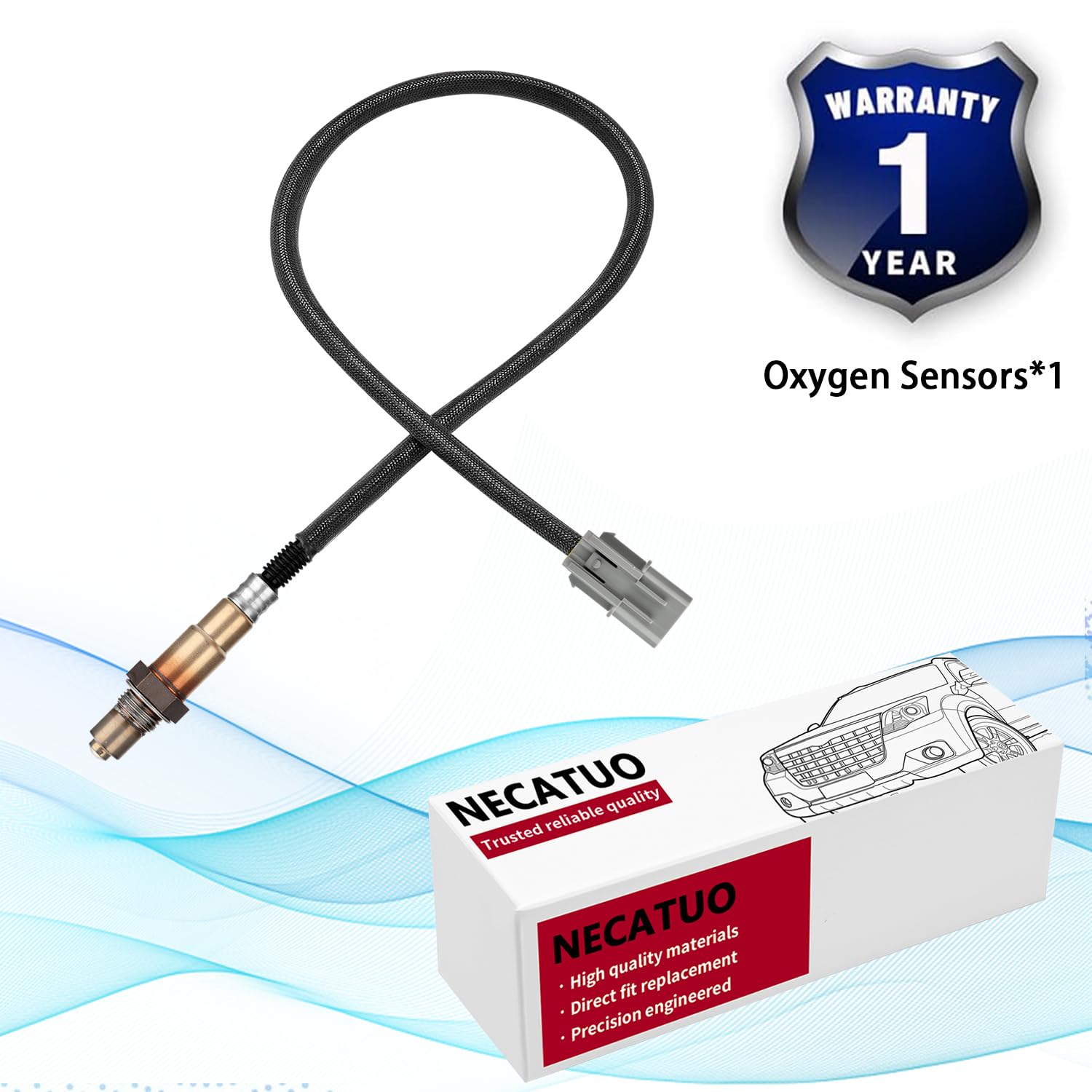 Necatuo 234-4568 Downstream O2 Oxygen Sensor Heated Air Fuel Ratio Compatible With Hyundai 2012-2017 Accent Veloster Kia 2012-20