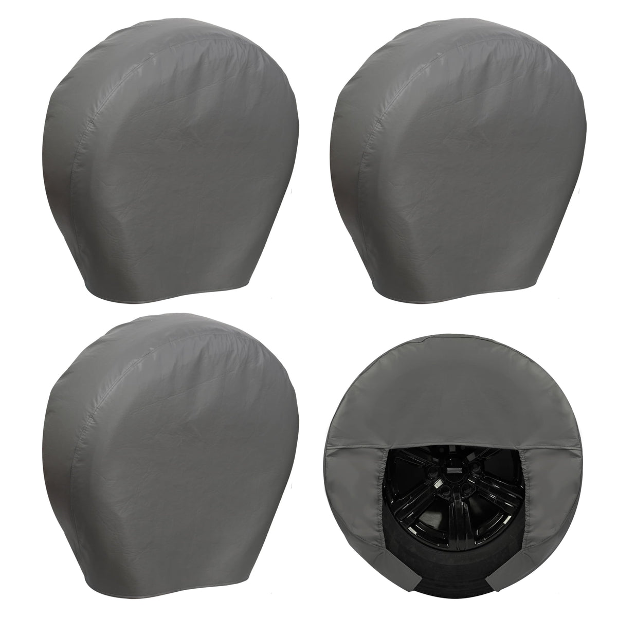 Moonet Tough Tire Covers for RV Wheel(4 Pack), Heavy Duty Thicken Sun Protectors for Truck Motorhome Boat Trailer Camper Van SUV