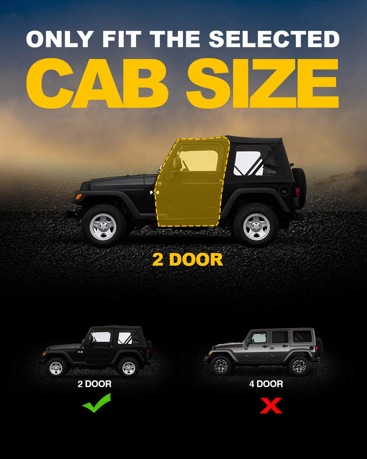 Kyx Running Boards Nerf Bars For Wrangler Yj/Tj 2 Door 1987-2006, 5 Inches Car Door Side Step Rails Truck Boards