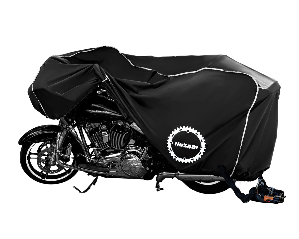 Nuzari Premium Motorcycle Cover - Motorcycle Covers Waterproof Outdoor Storage - Harley Davidson Motorcycle Cover - Bike Covers 