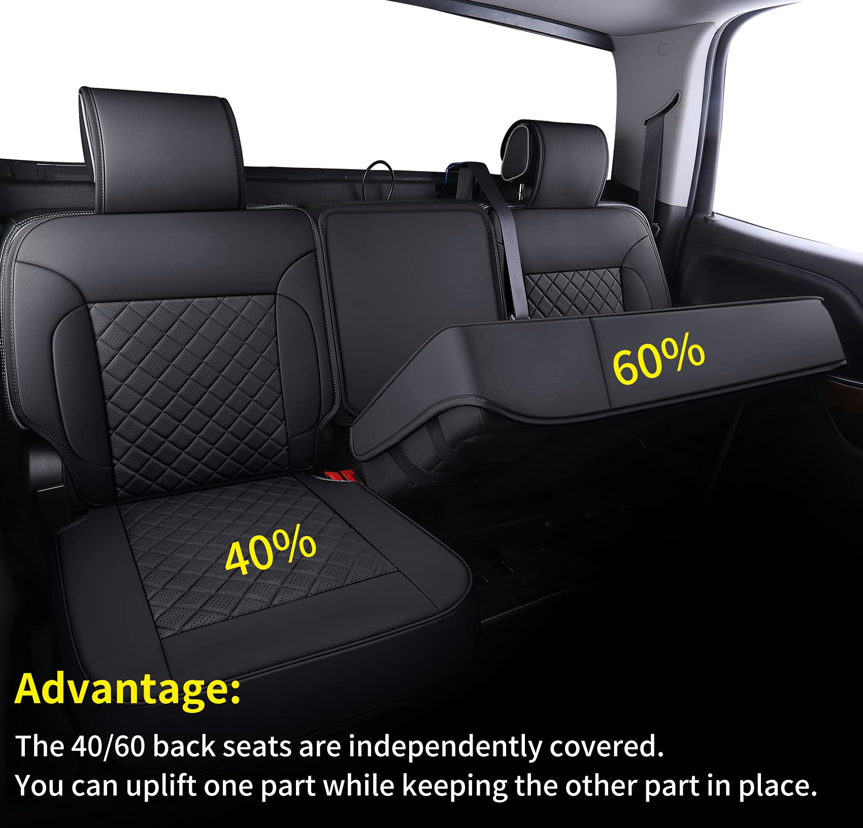 LUCKYMAN CLUB Chevy Silverado/Sierra P01-S1 Seat Covers Full Set, Fit 2019-2024 1500/2020-2024 2500 HD/3500 HD Crew Cab with Bre