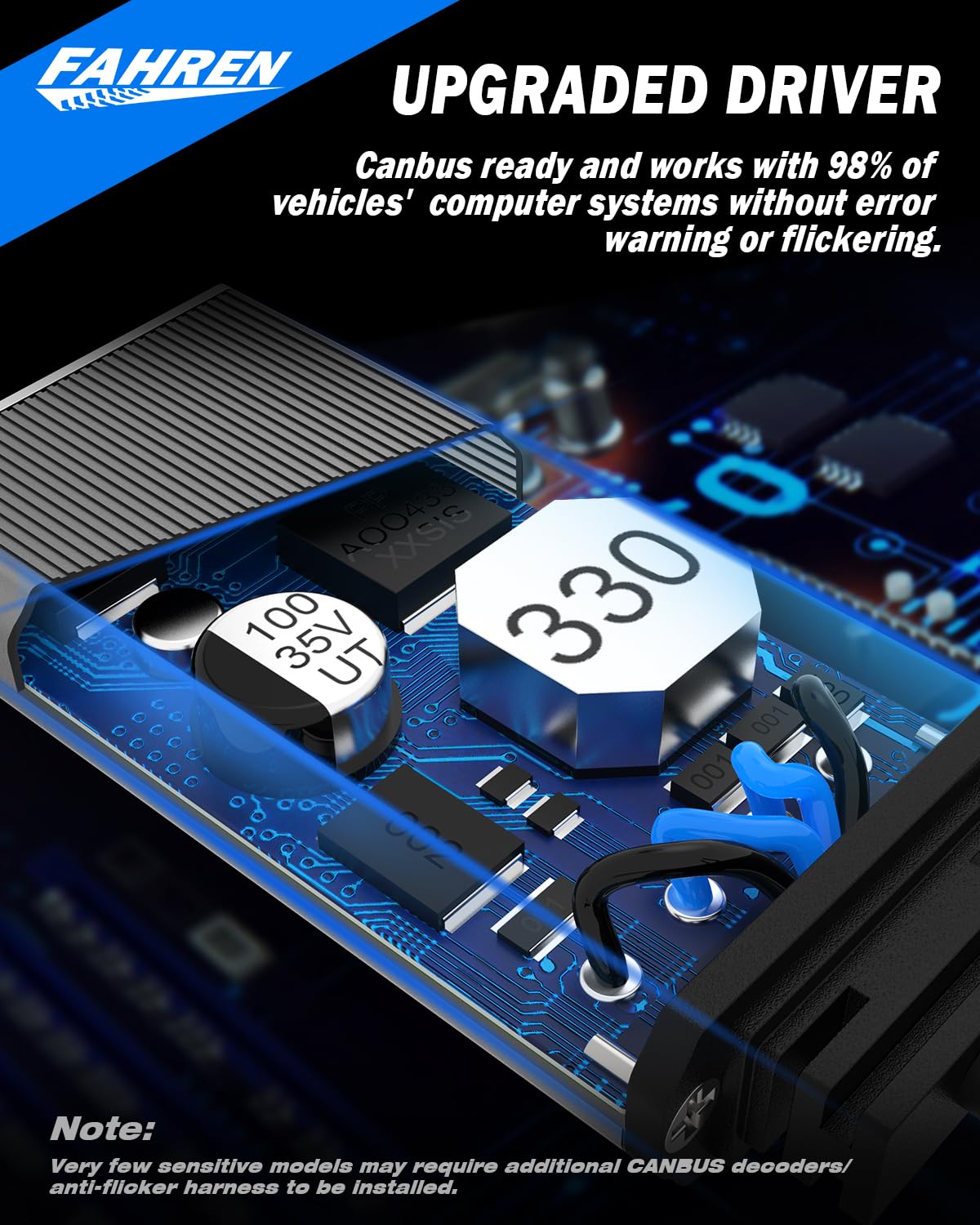 Fahren H4 Driving Light Bulbs 800% Super Bright 9003 Fog Bulbs With 12000 Rpm Turbo Fan, 6500K Cool White Ip68 Waterproof Pack O