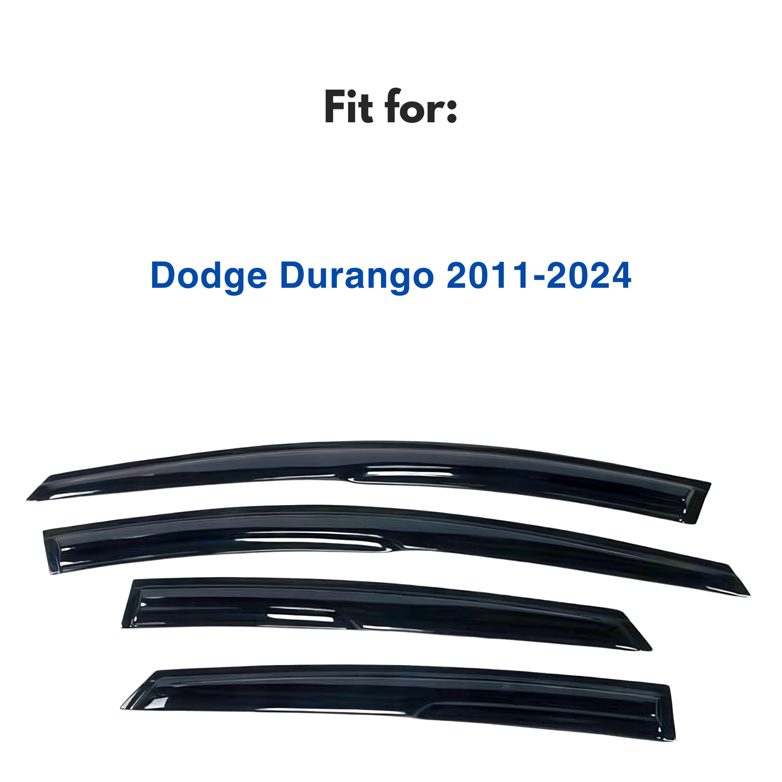 Ig Window Visor For Dodge Durango 2011-2024, Rain Guard Tape-On Durable Side Vent Window Deflector Mugen Style, 2011 2012 2013 2