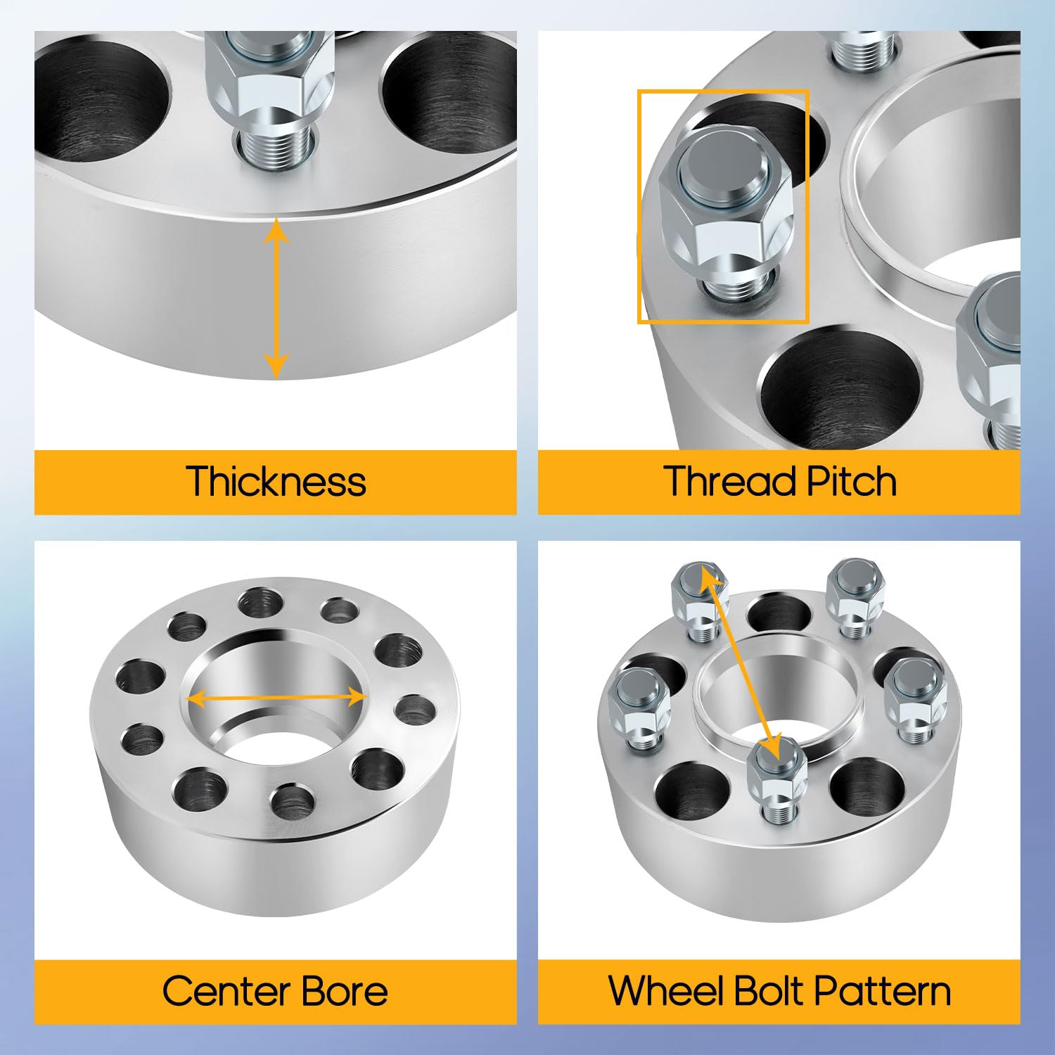 Ocpty 4Pcs 5X4.5 To 5X4.5 Wheel Spacers 2 Inch 1/2 Studs 70.5Mm Hub Bore Forged Hub Centric Wheel Spacers 5 Lug Fit For Aviator