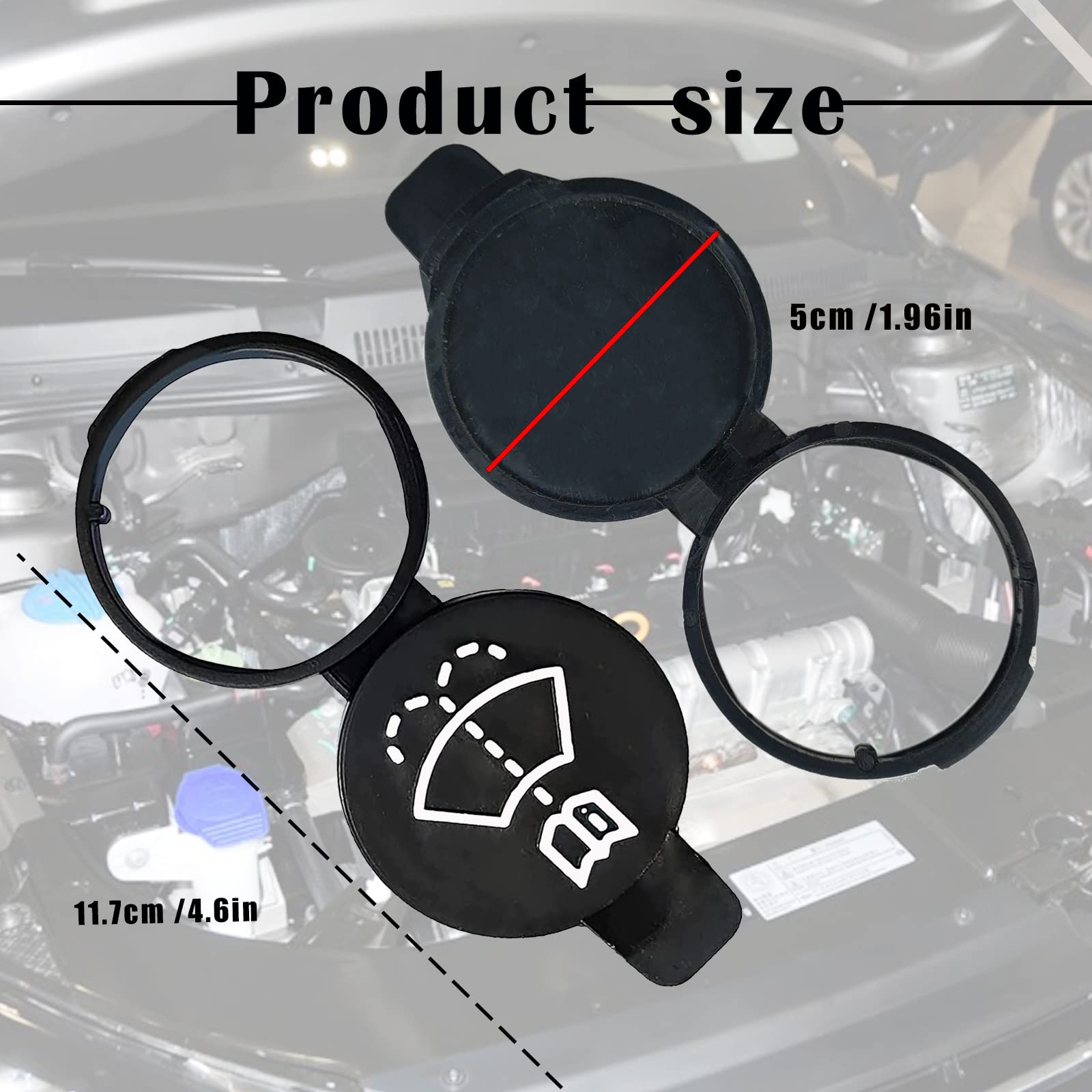 Windshield Washer Fluid Reservoir Cap - Windshield Wiper Fluid Cap Replacement Cap Compatible with GMC Chevrolet Buick Cadillac